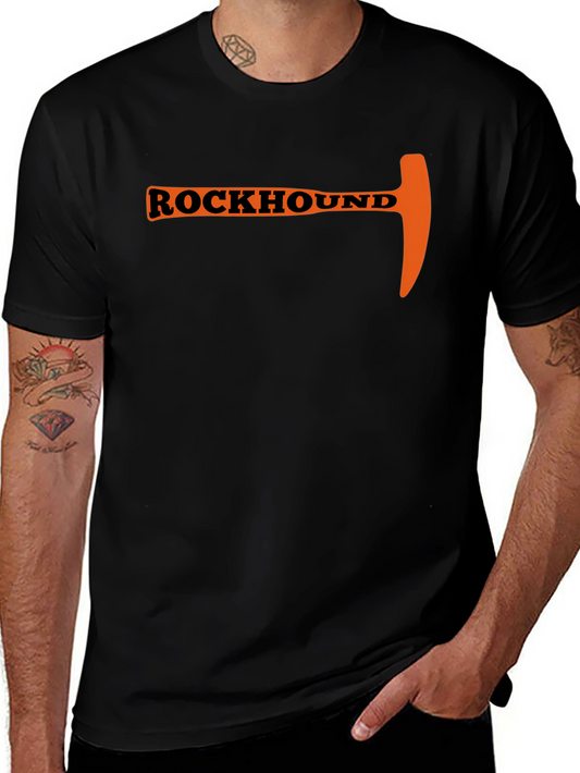Rockhound Pick T-Shirt - Black Cotton Tee for Geology Enthusiasts