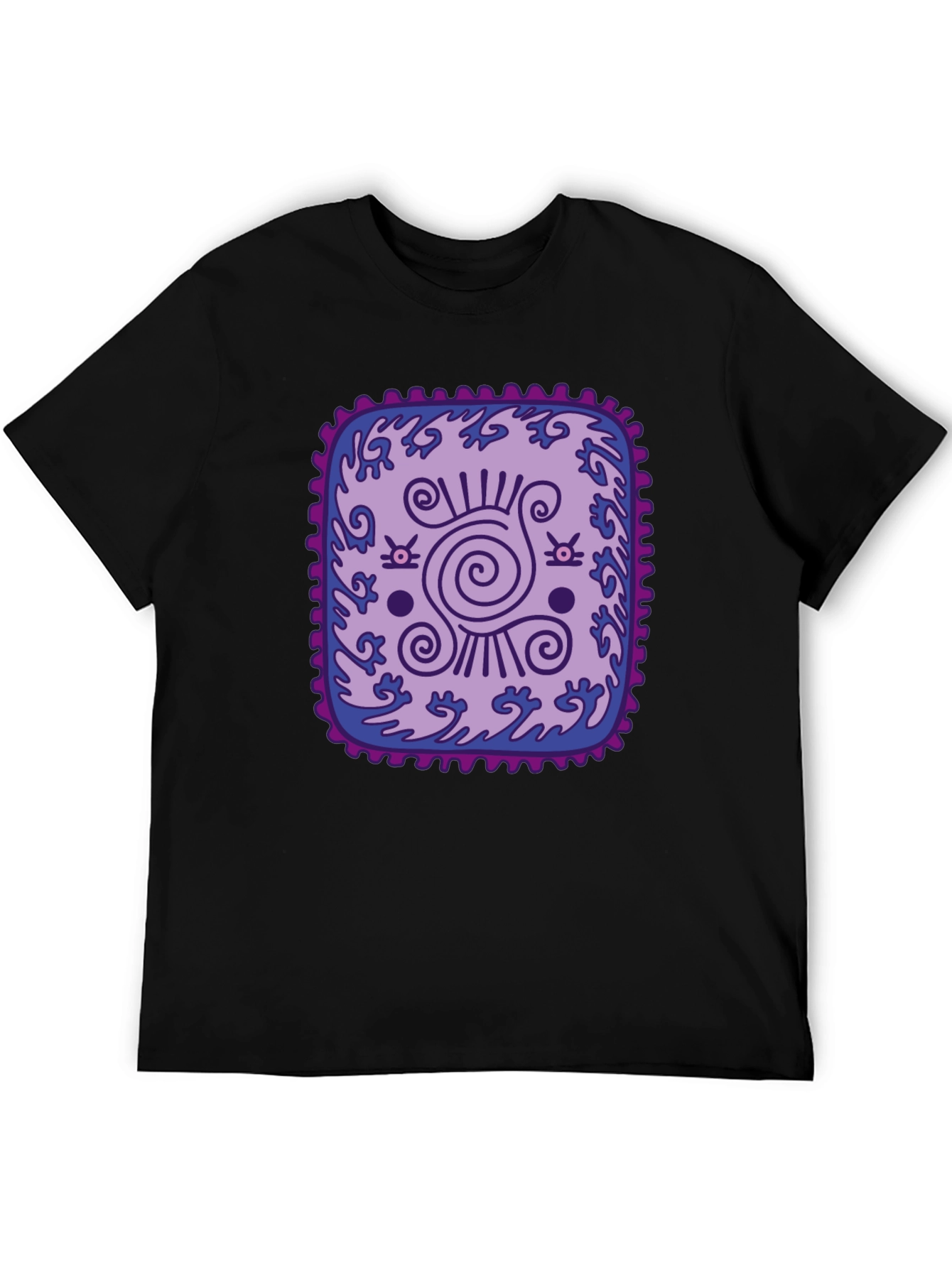 Unique Graphic Tee: Purple & Blue Pattern T-Shirt