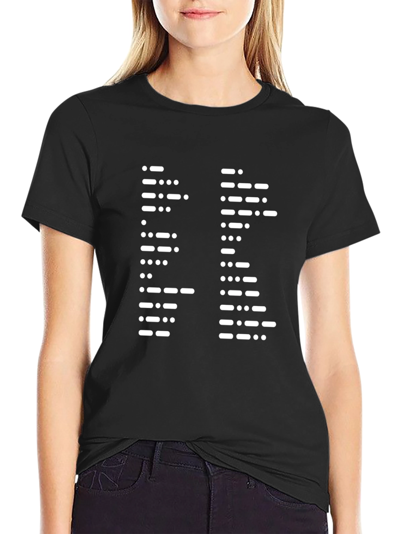 Morse Code Graphic Black T-Shirt