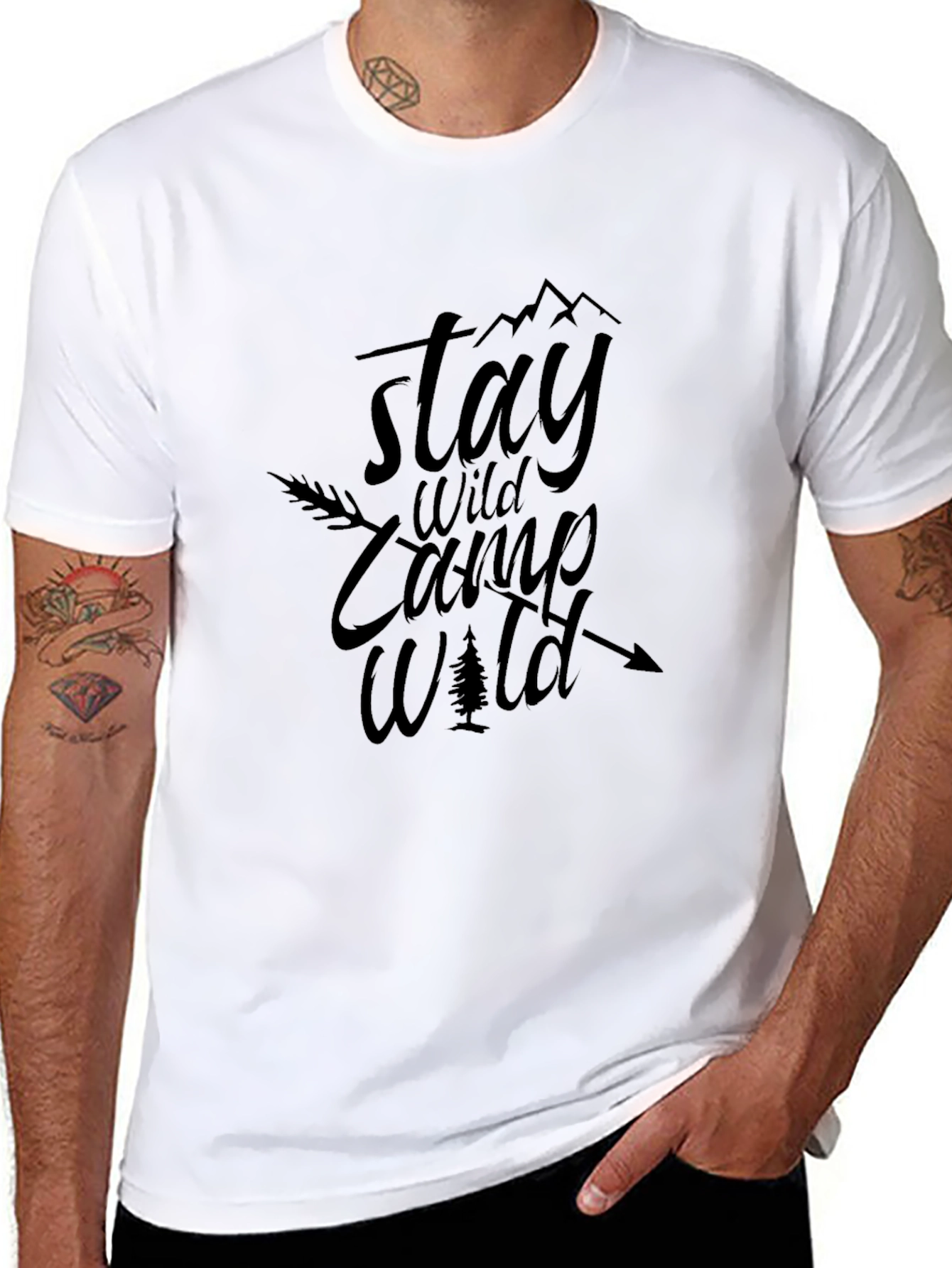 Stay Wild Camp Wild Black Graphic Tee