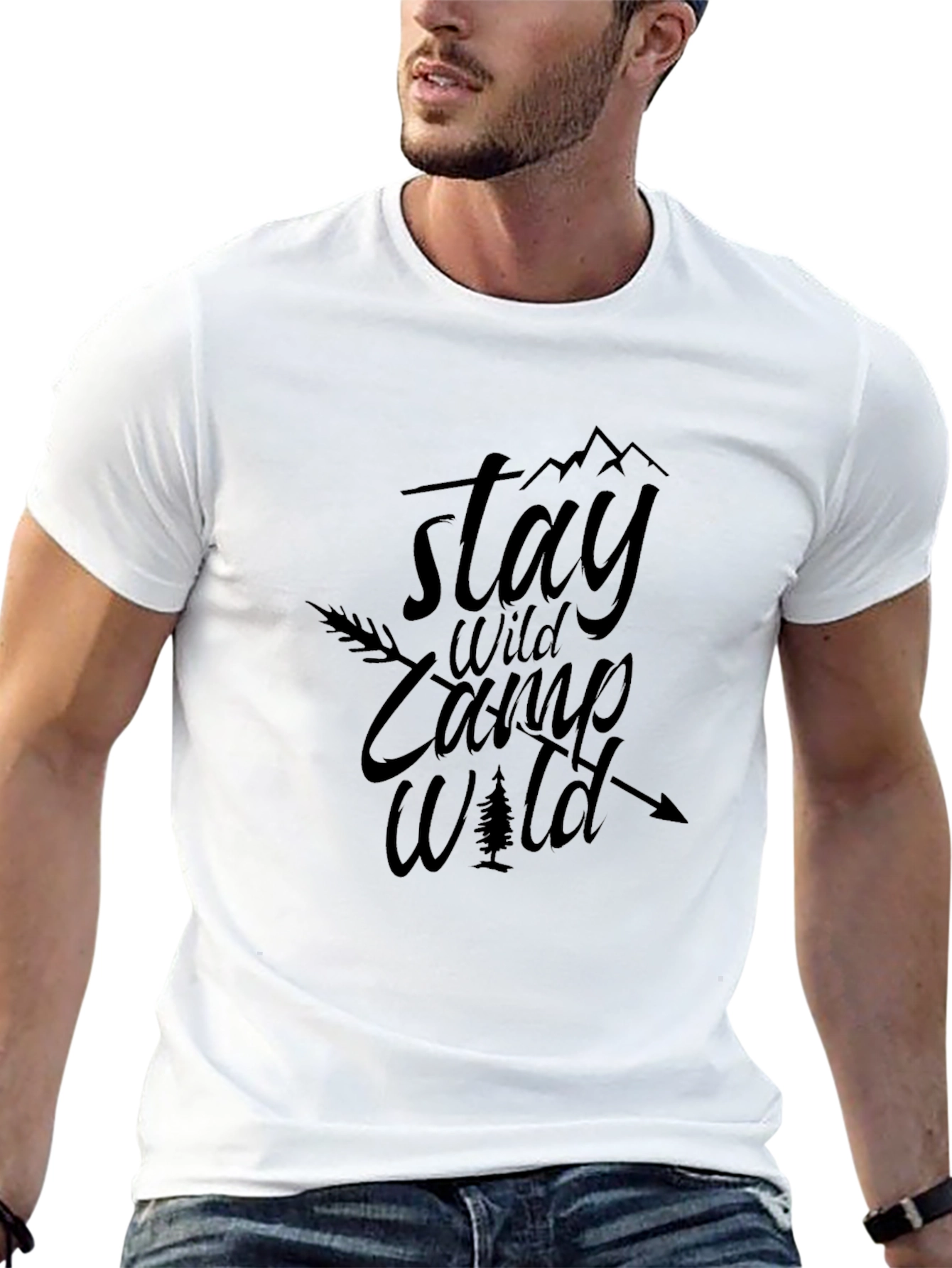 Stay Wild Camp Wild Black Graphic Tee