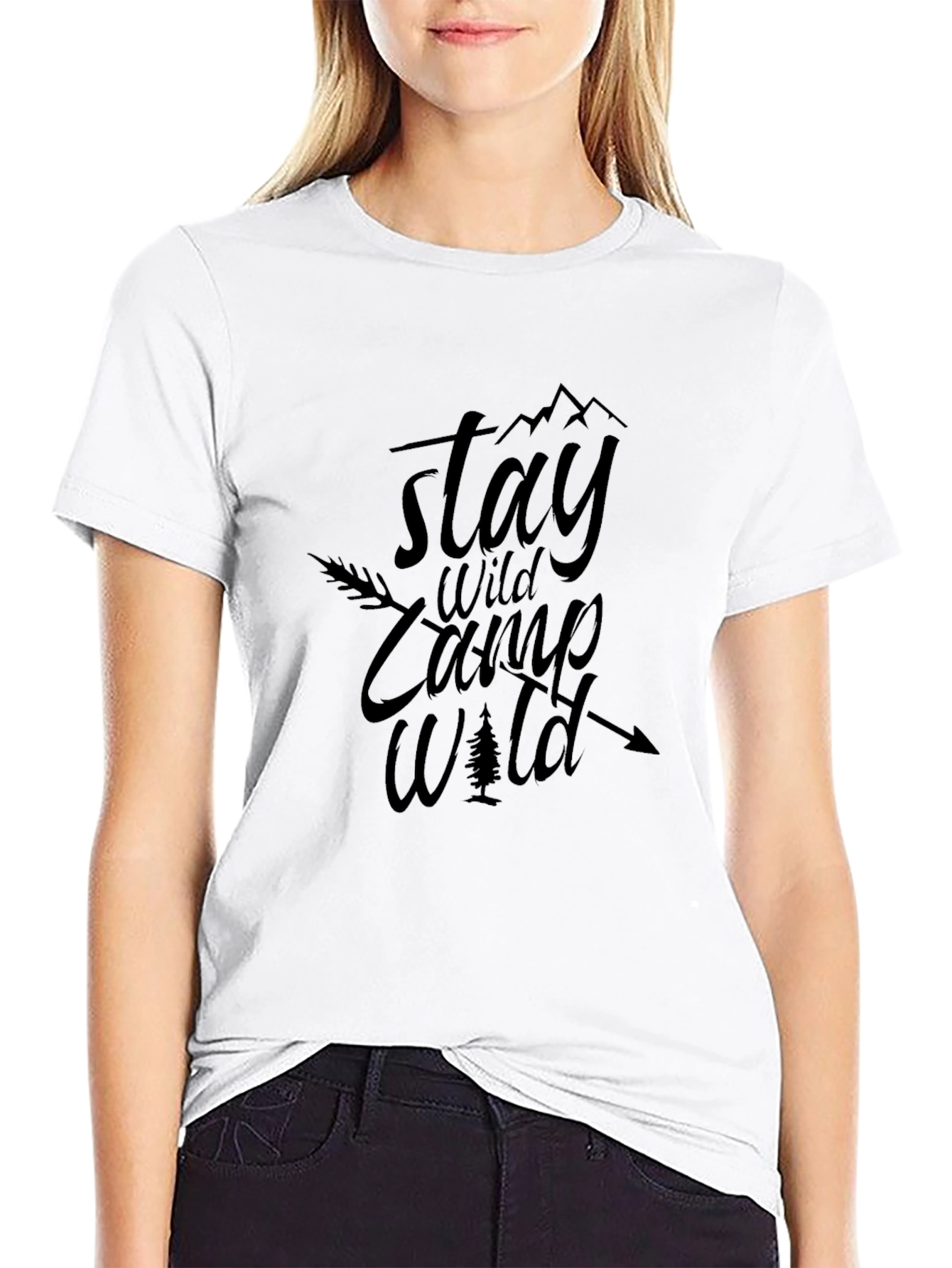 Stay Wild Camp Wild Black Graphic Tee