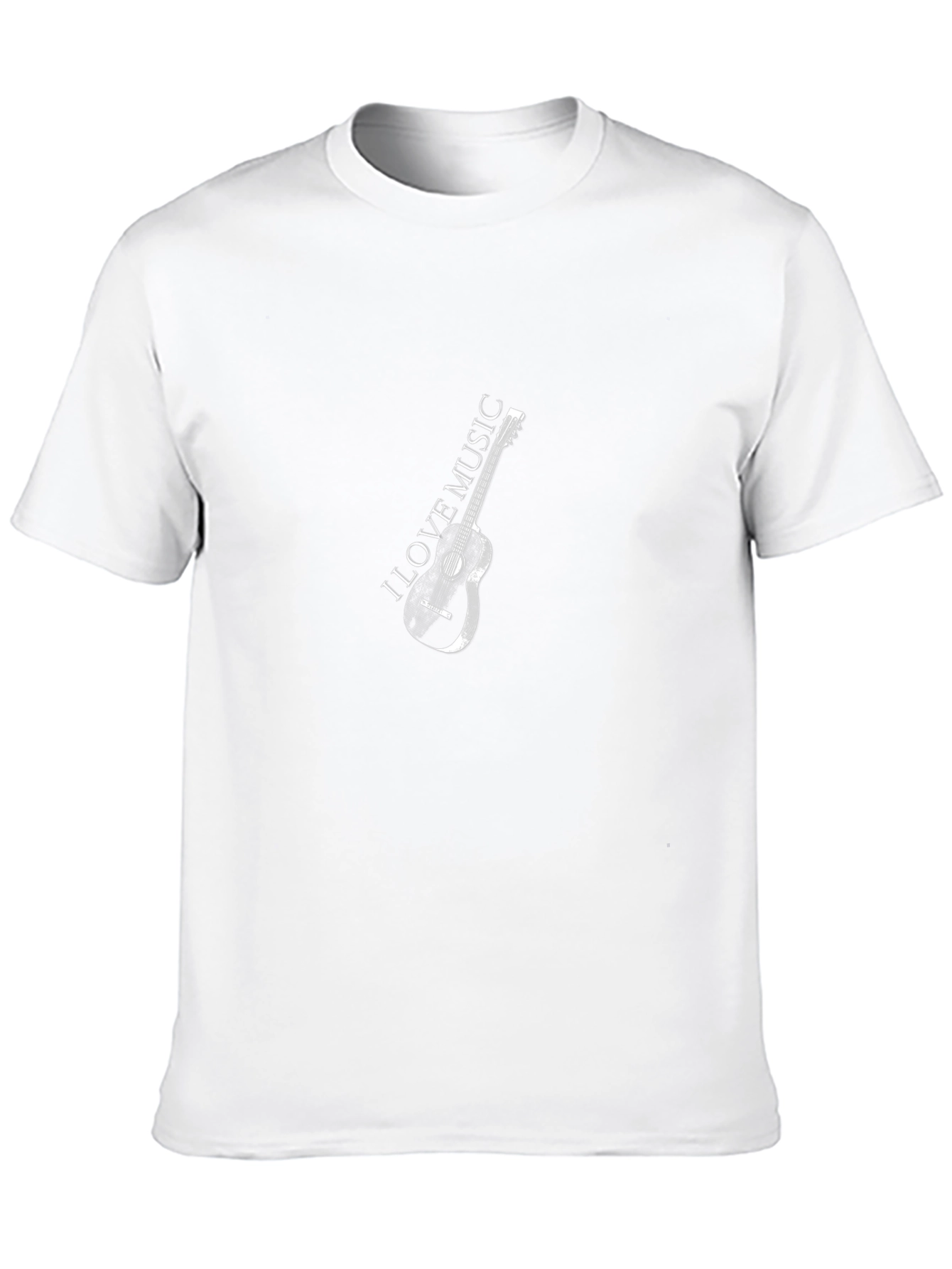 I Love Music Guitar Graphic T-Shirt