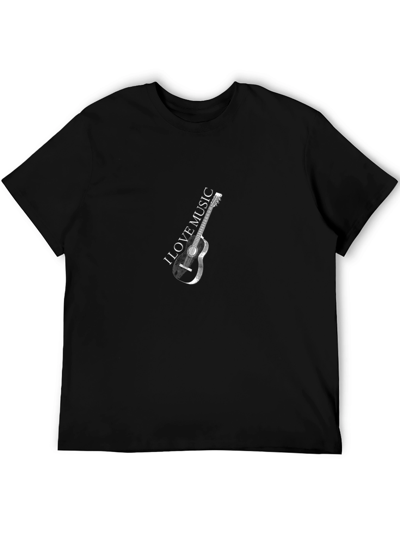 I Love Music Guitar Graphic T-Shirt