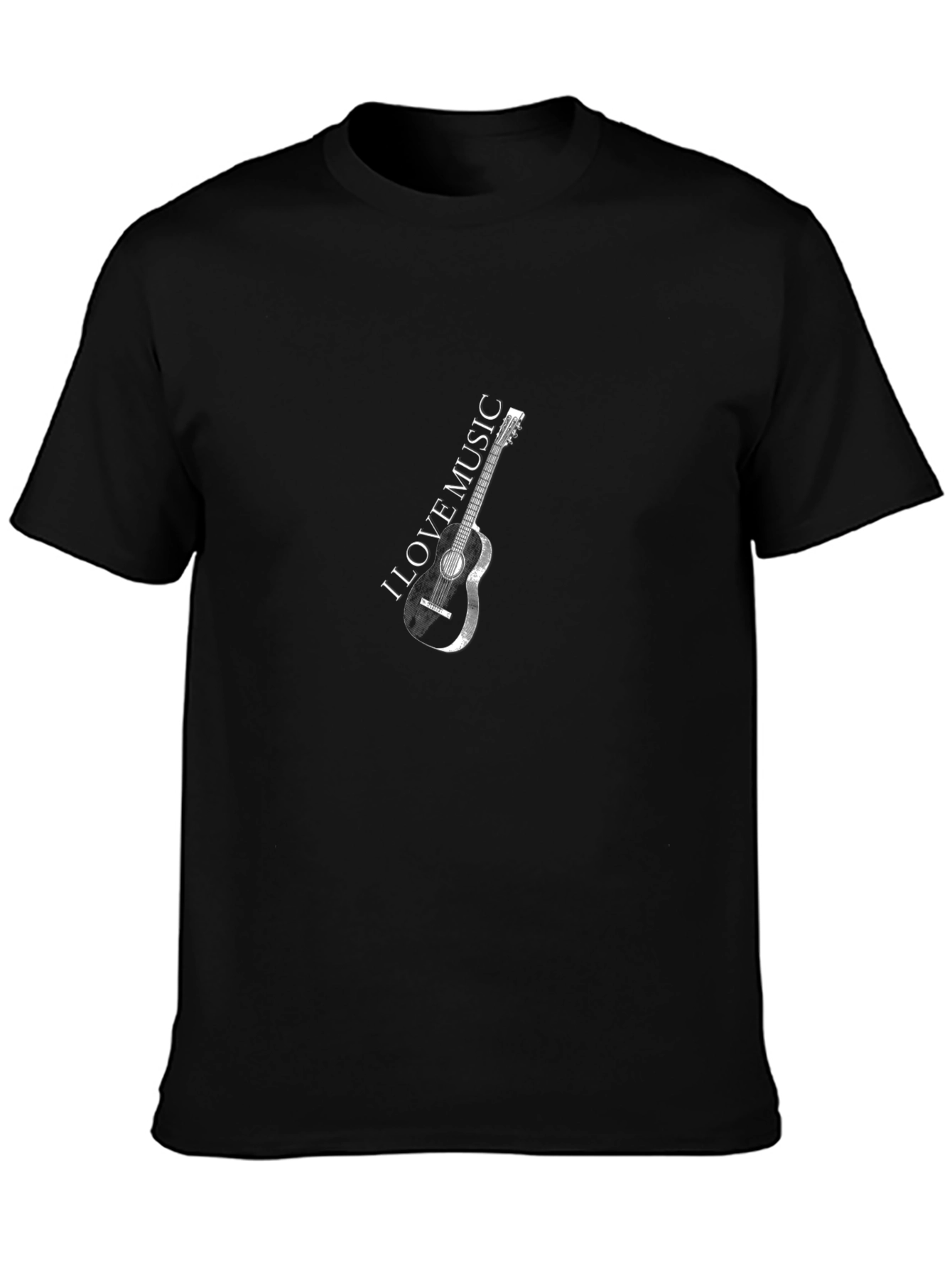 I Love Music Guitar Graphic T-Shirt