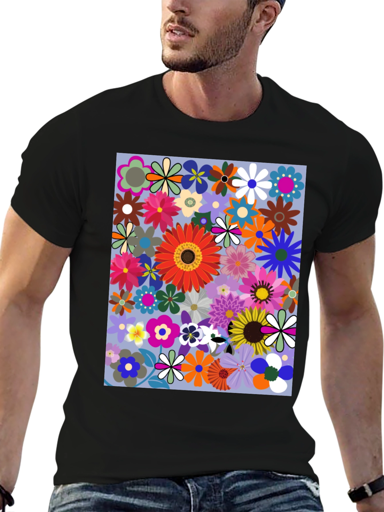 Floral Print Graphic T-Shirt