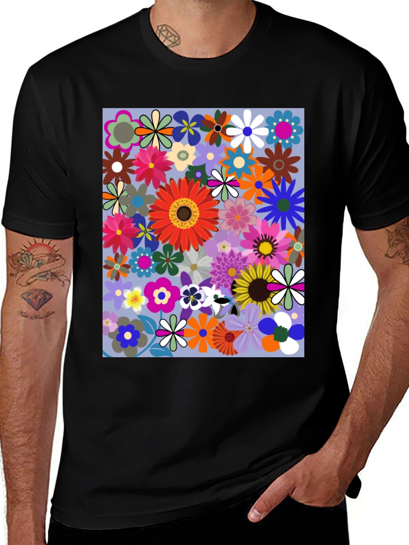 Floral Print Graphic T-Shirt