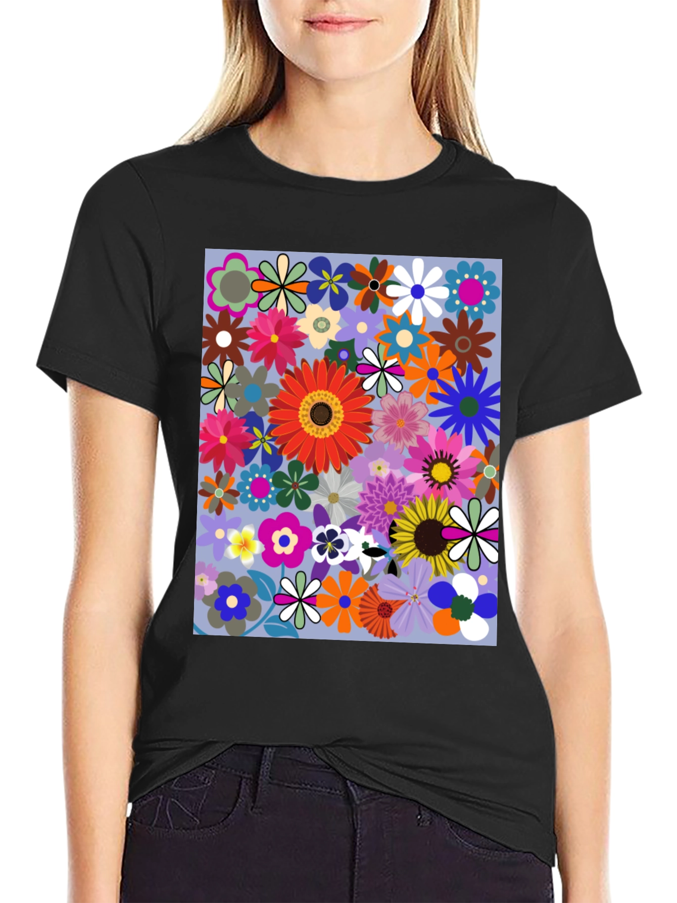 Floral Print Graphic T-Shirt