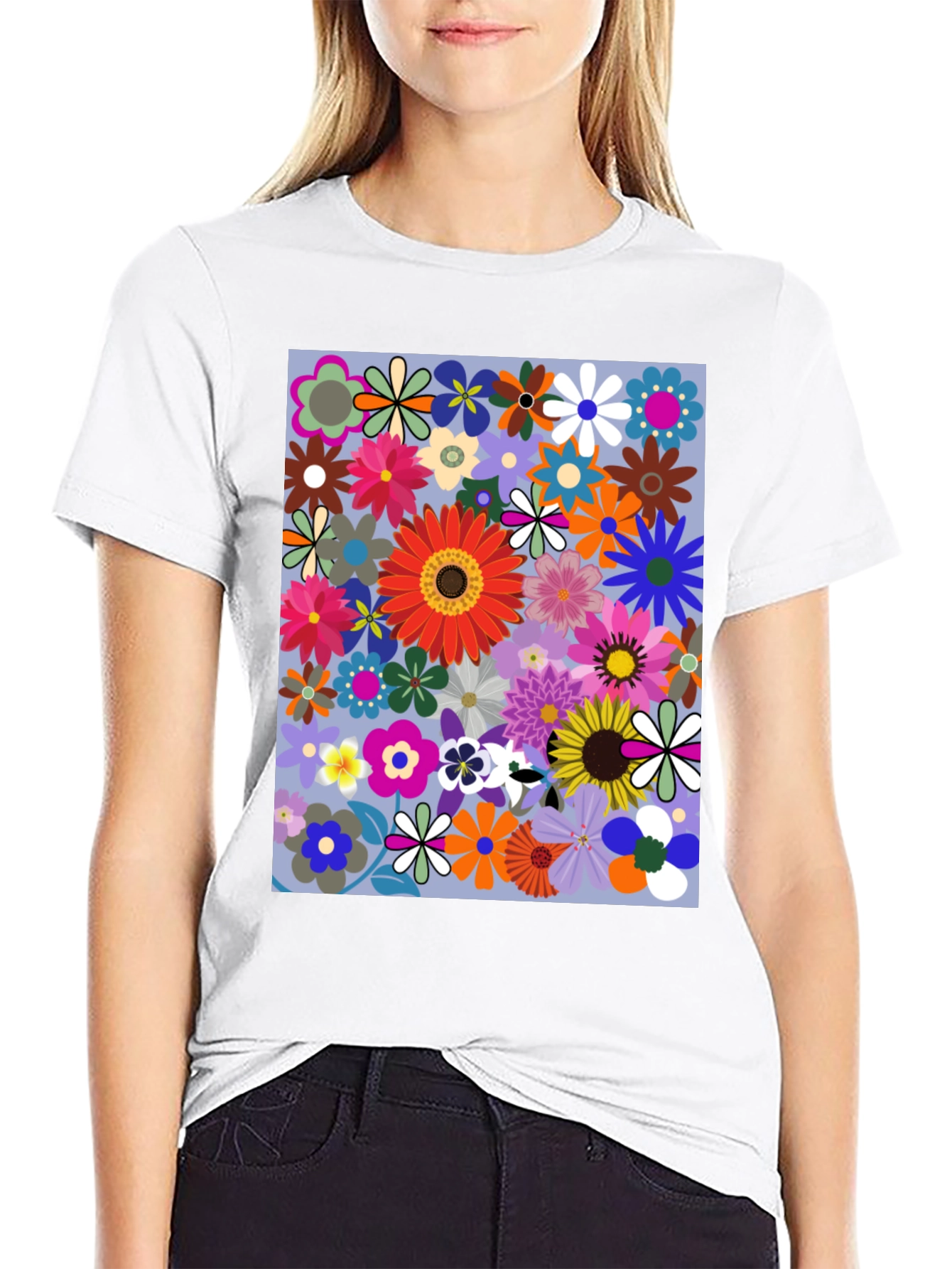 Floral Print Graphic T-Shirt