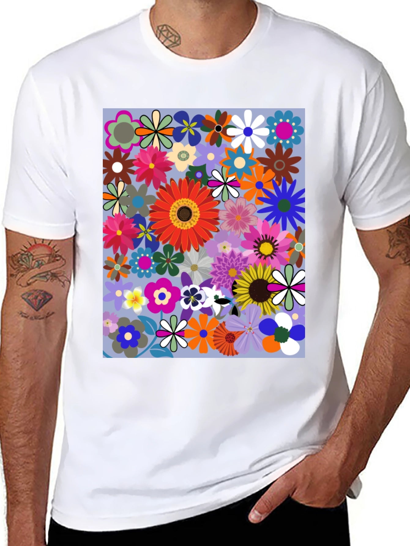 Floral Print Graphic T-Shirt