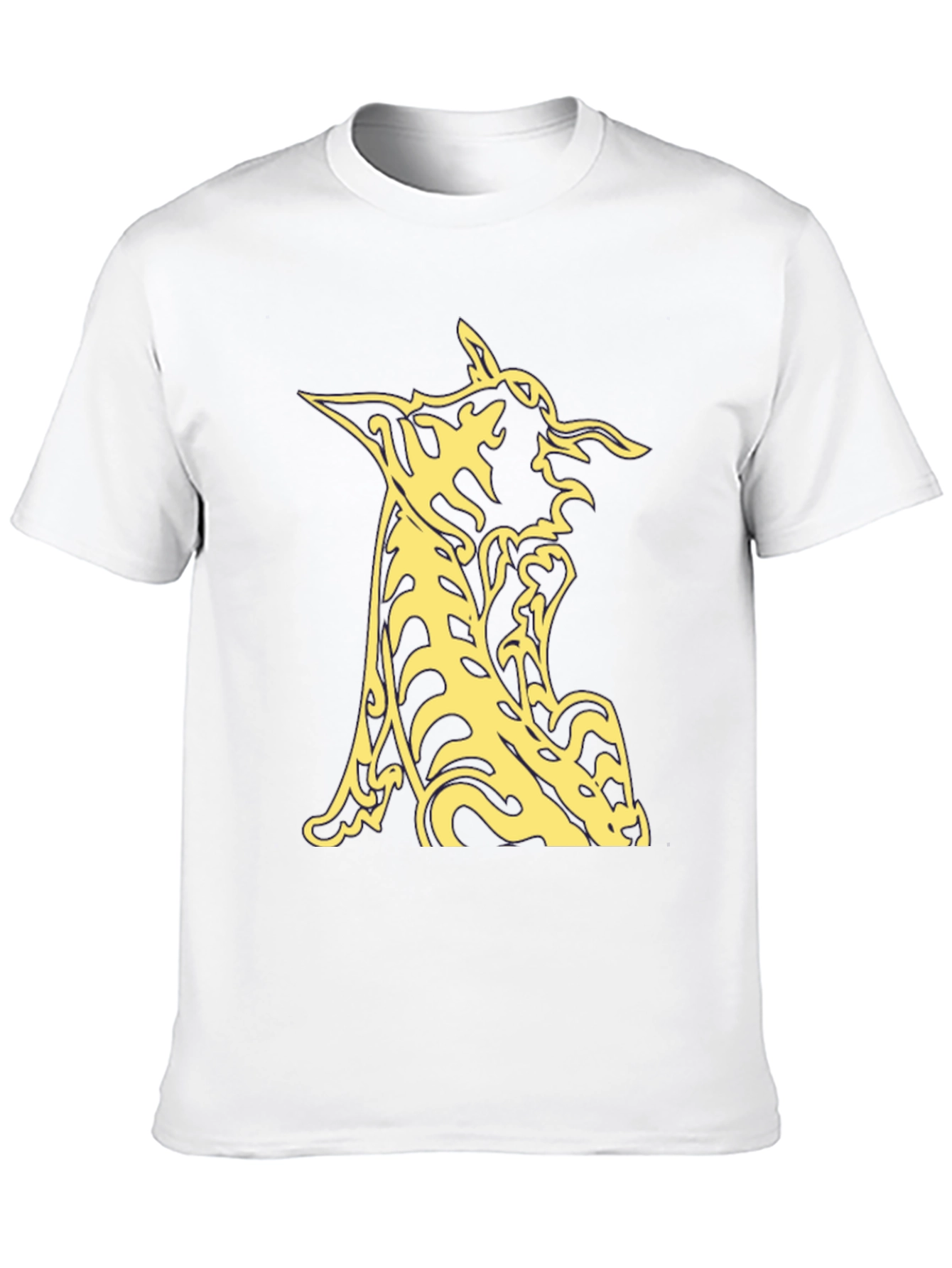 Black T-Shirt with Abstract Animal Graphic