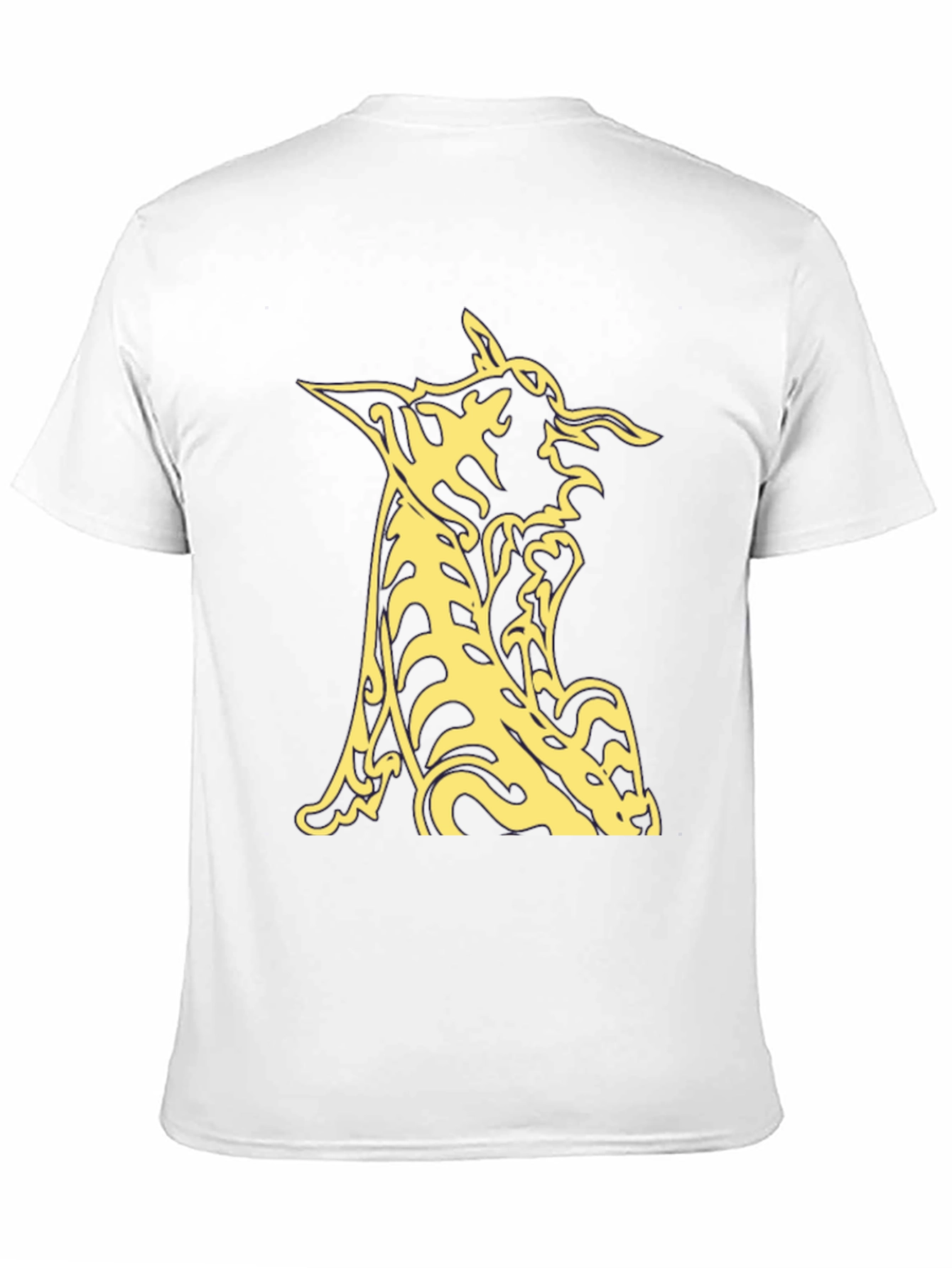 Black T-Shirt with Abstract Animal Graphic