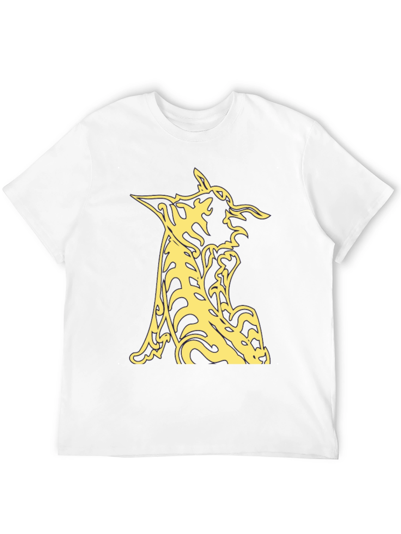 Black T-Shirt with Abstract Animal Graphic