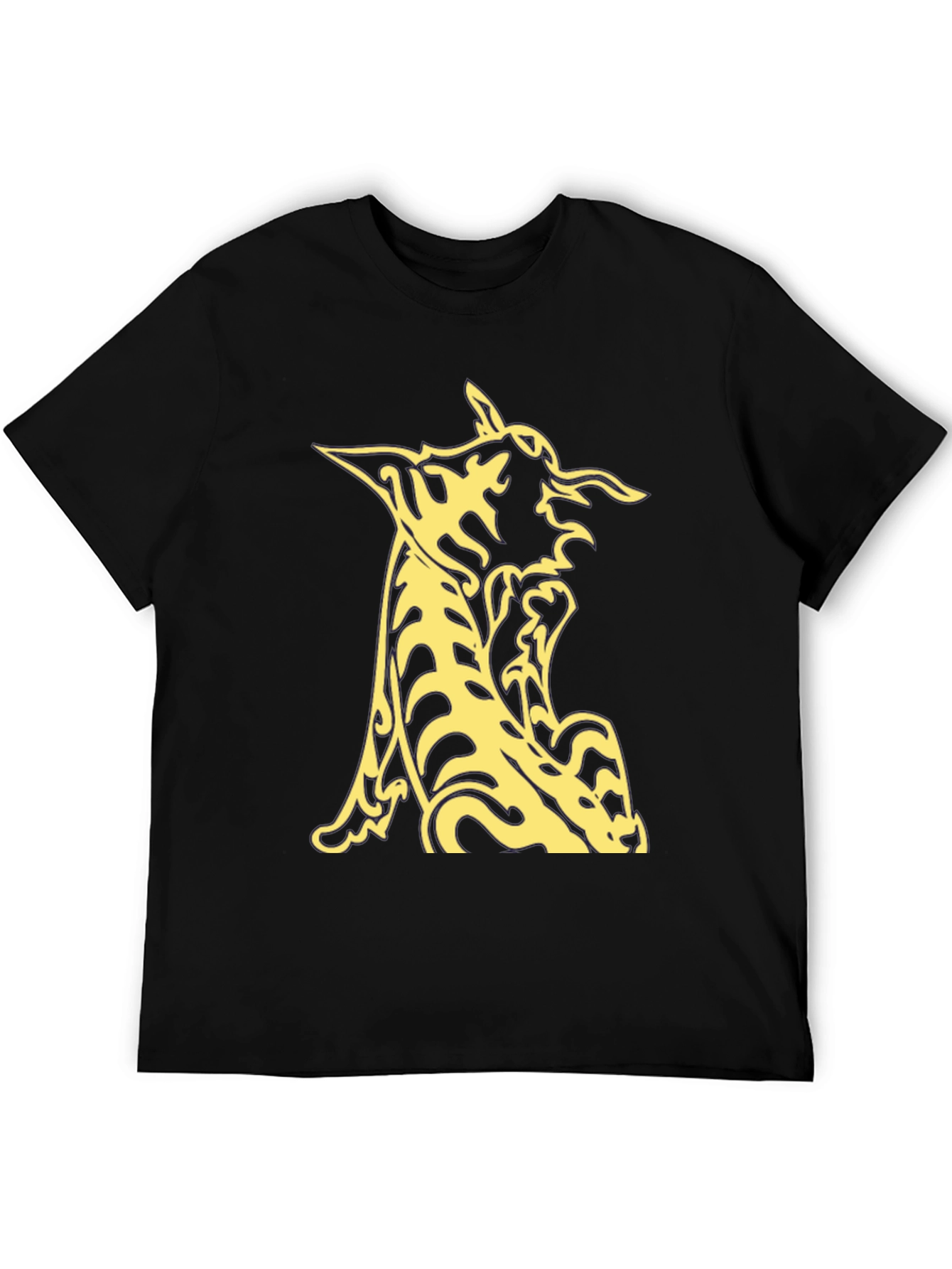 Black T-Shirt with Abstract Animal Graphic