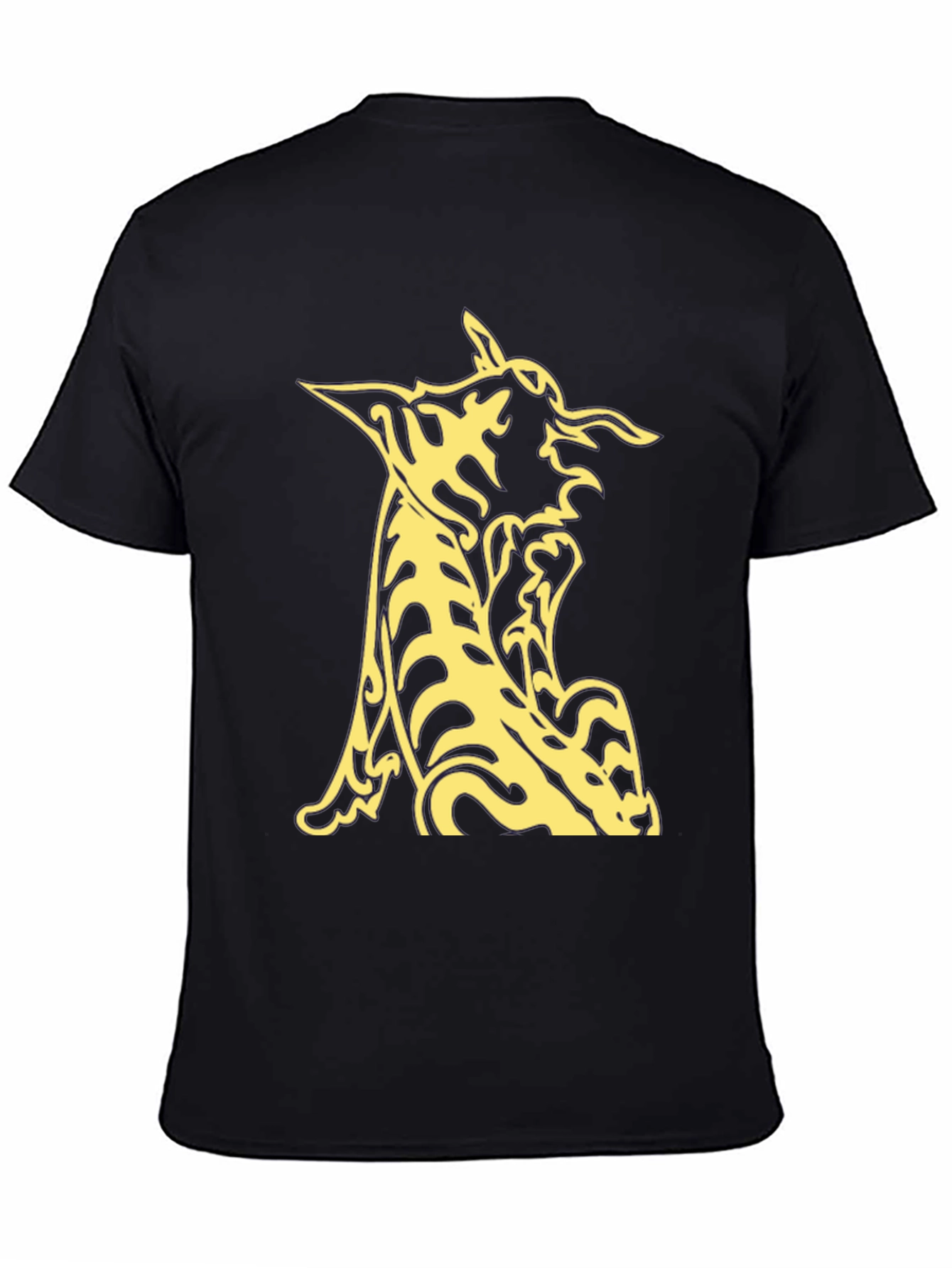 Black T-Shirt with Abstract Animal Graphic