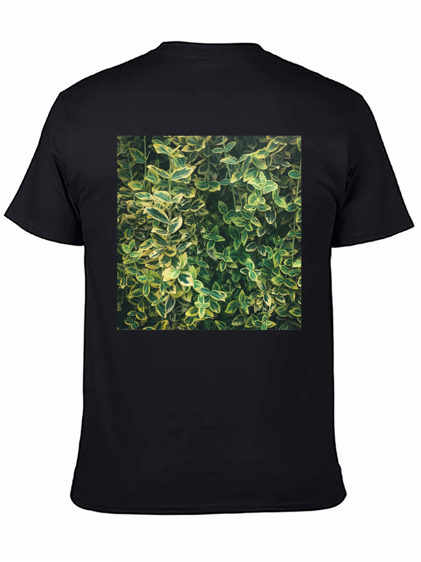 Nature Print Black T-Shirt