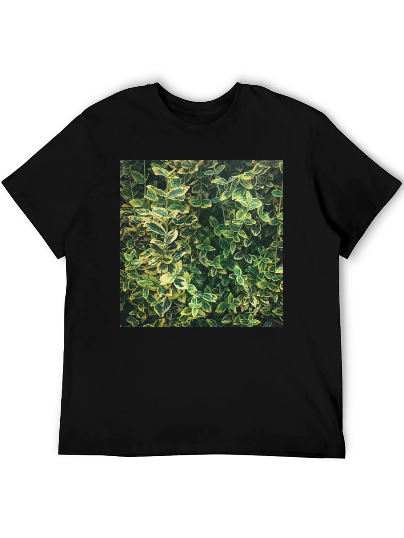 Nature Print Black T-Shirt