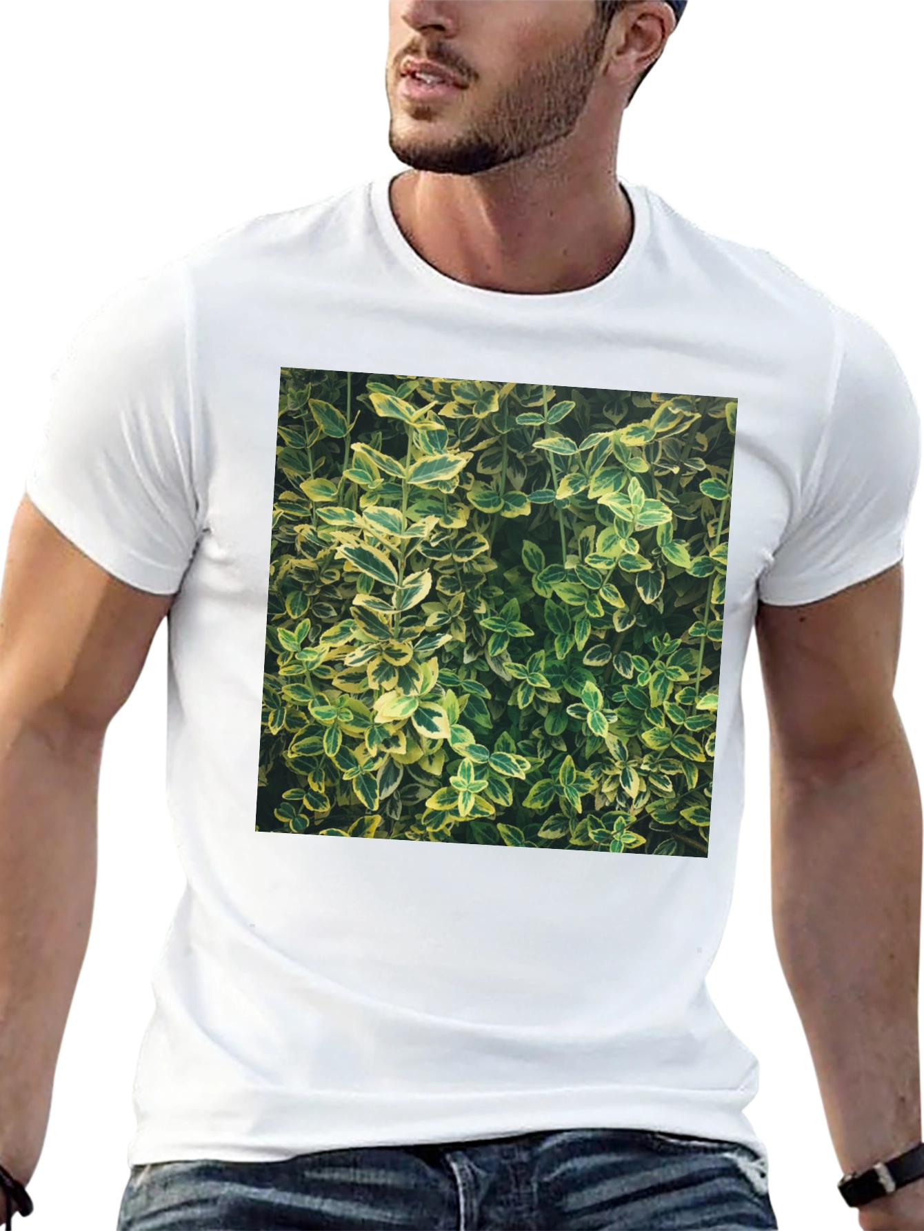 Nature Print Black T-Shirt