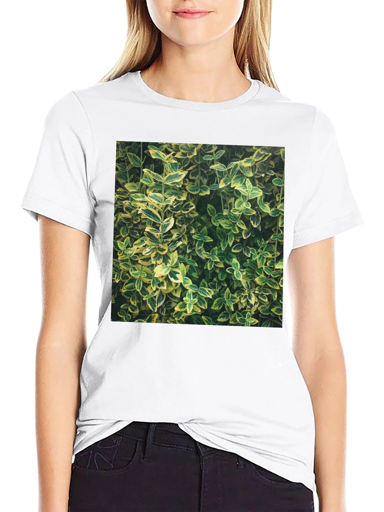 Nature Print Black T-Shirt