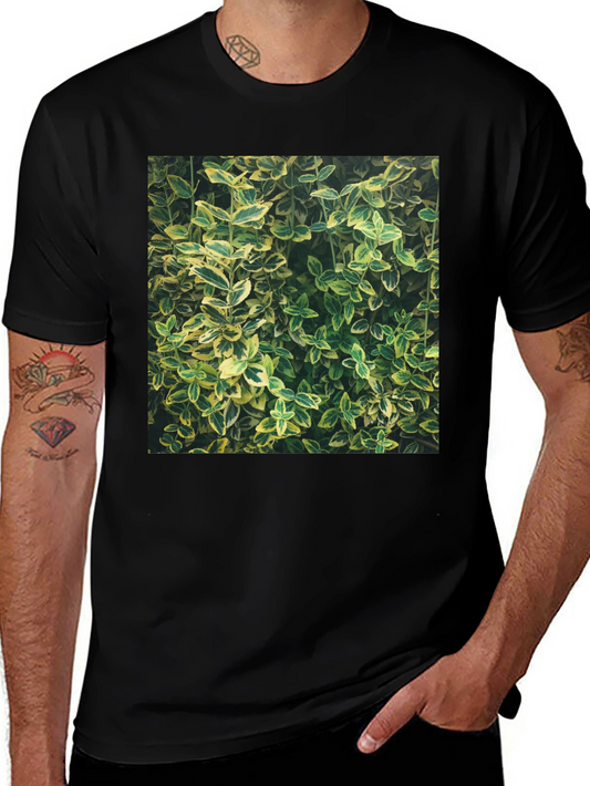 Nature Print Black T-Shirt
