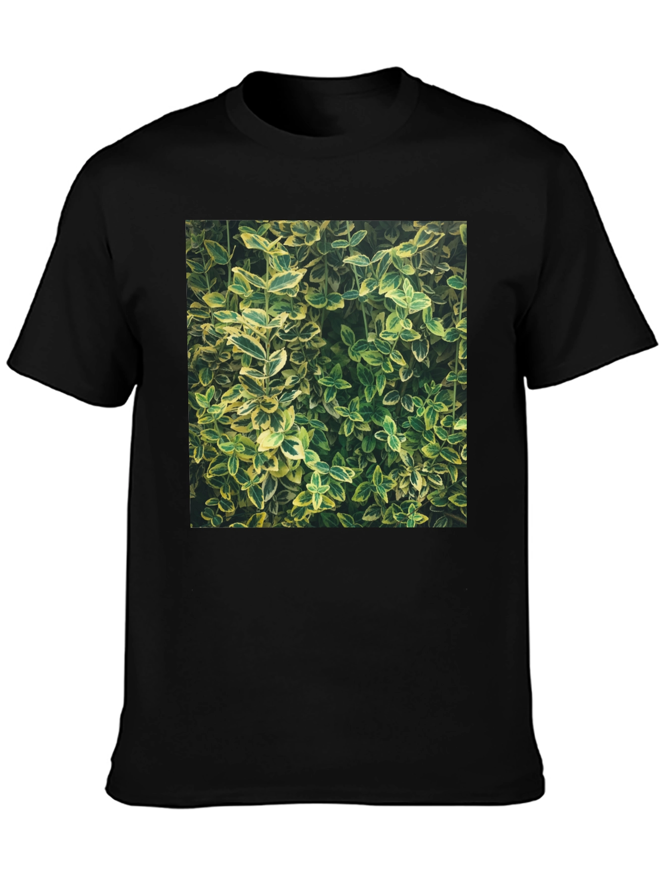 Nature Print Black T-Shirt