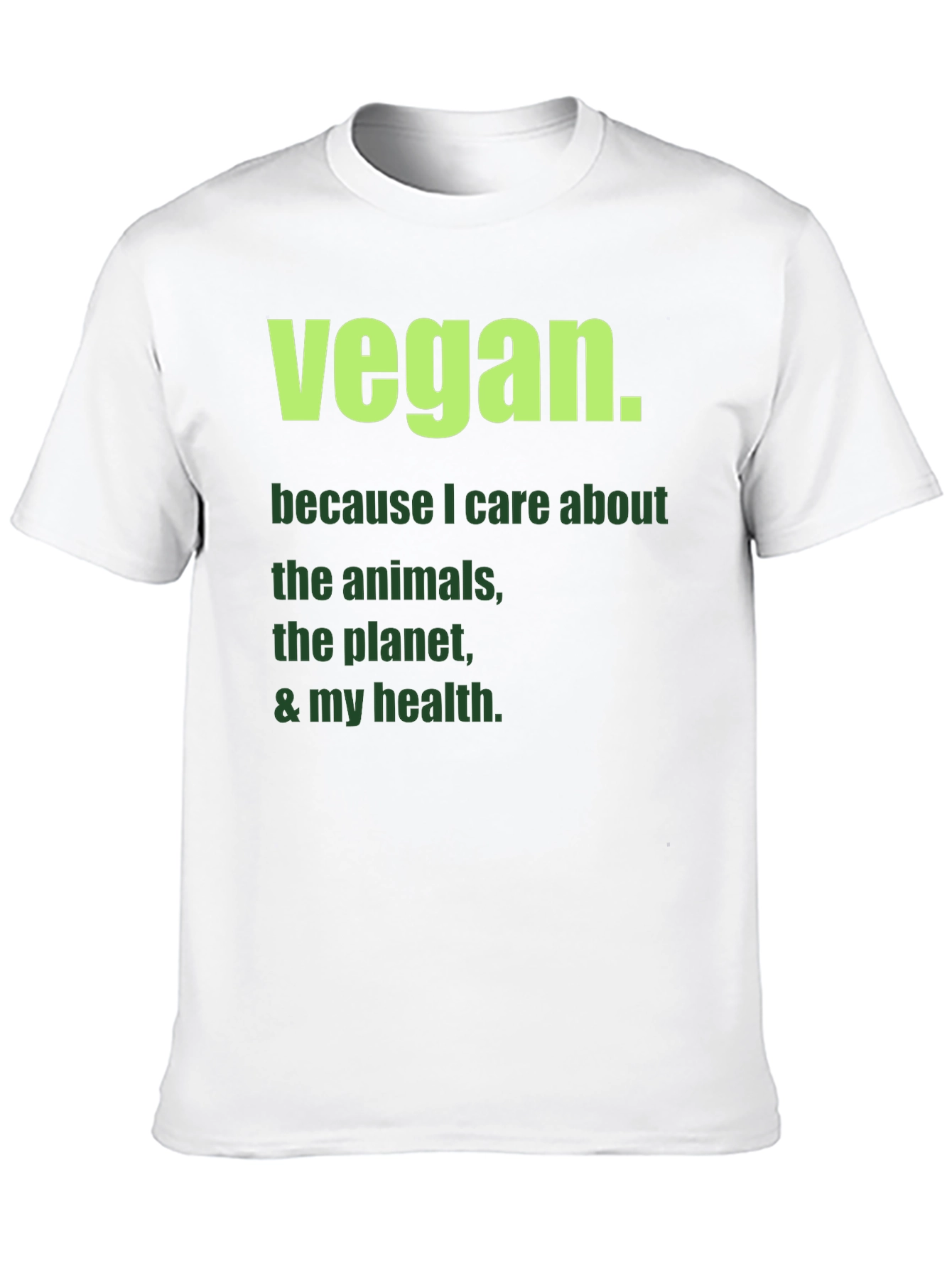 Vegan Statement T-Shirt: Care About Animals & Planet!