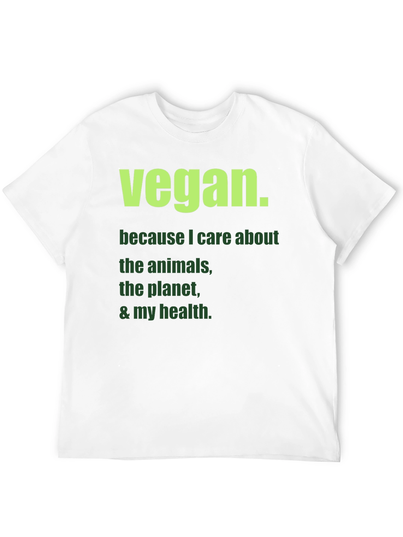 Vegan Statement T-Shirt: Care About Animals & Planet!