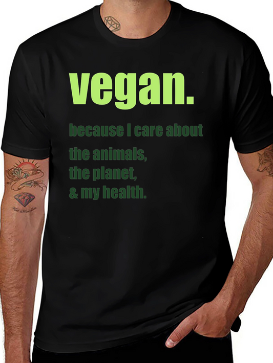 Vegan Statement T-Shirt: Care About Animals & Planet!