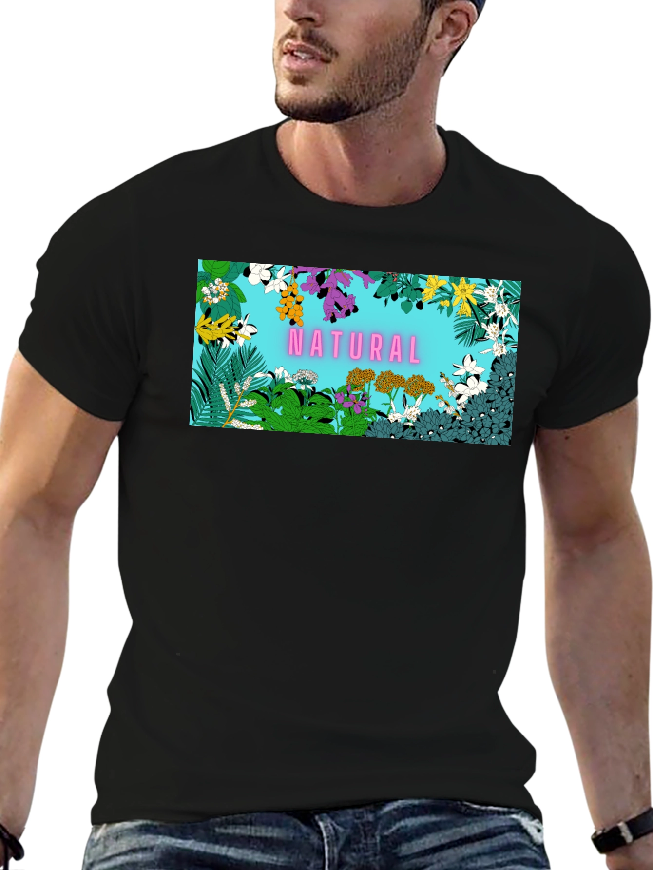Nature Frame Graphic Tee - Trendy Casual Wear