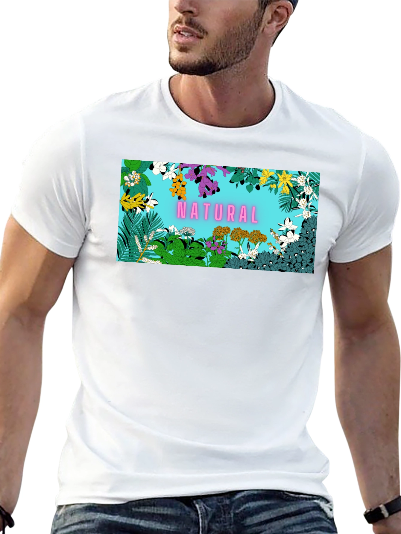 Nature Frame Graphic Tee - Trendy Casual Wear