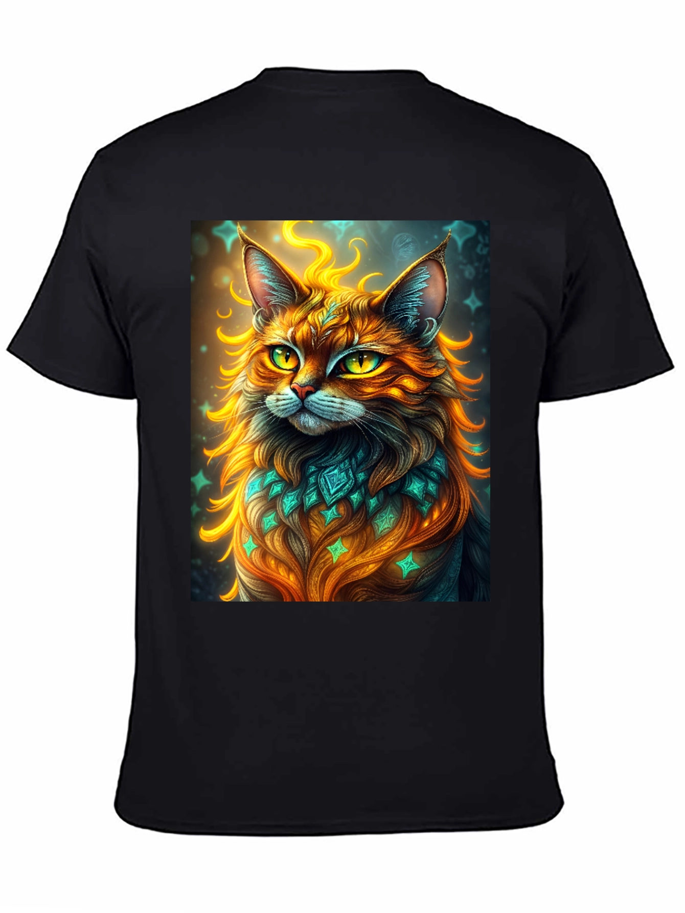 Mystic Cat Graphic Tee - Unique Artistic Design