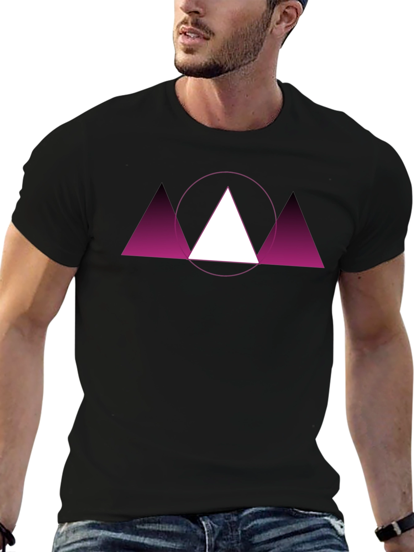 Geometric Triangle Graphic Tee - Modern Design
