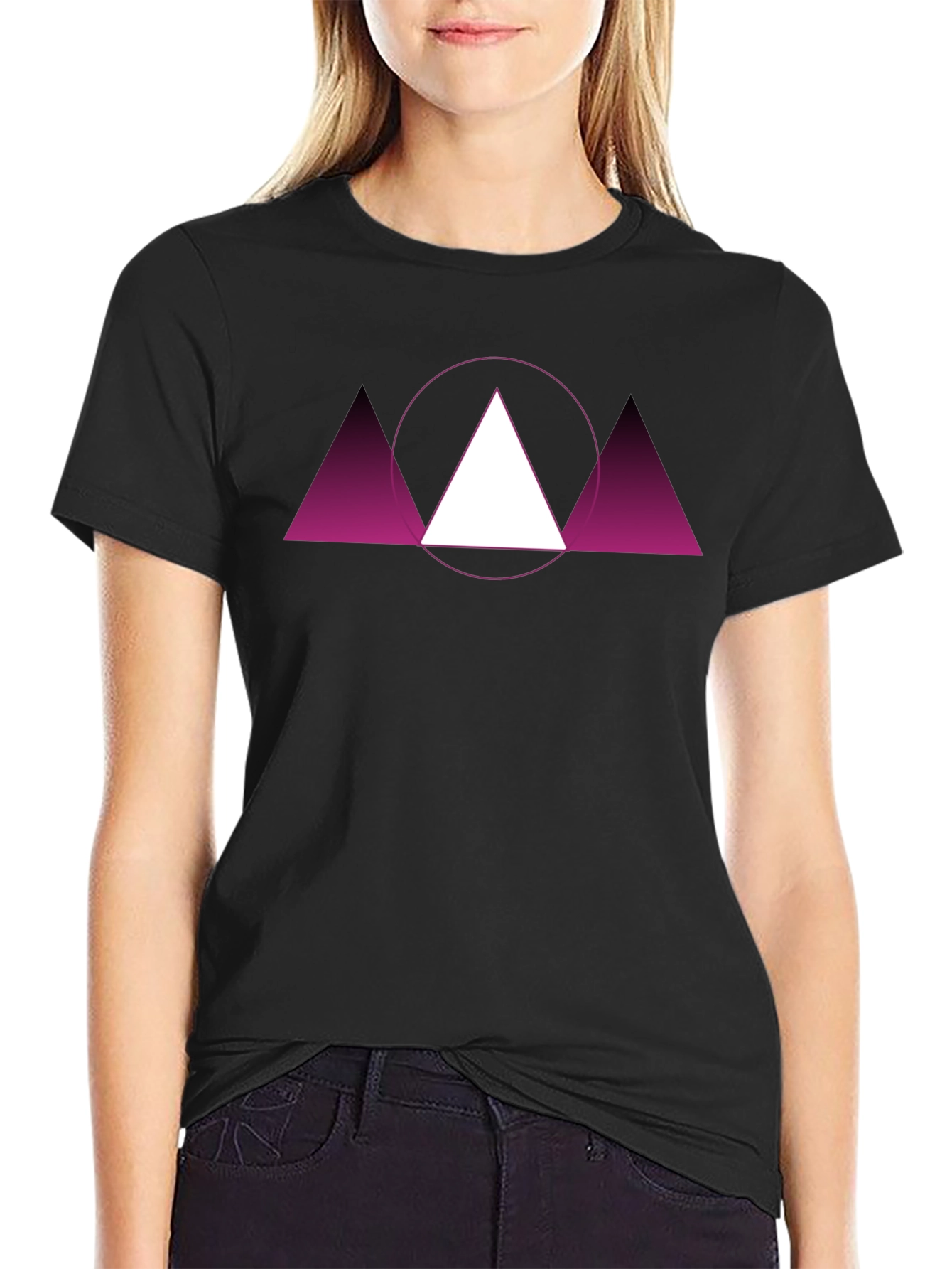 Geometric Triangle Graphic Tee - Modern Design