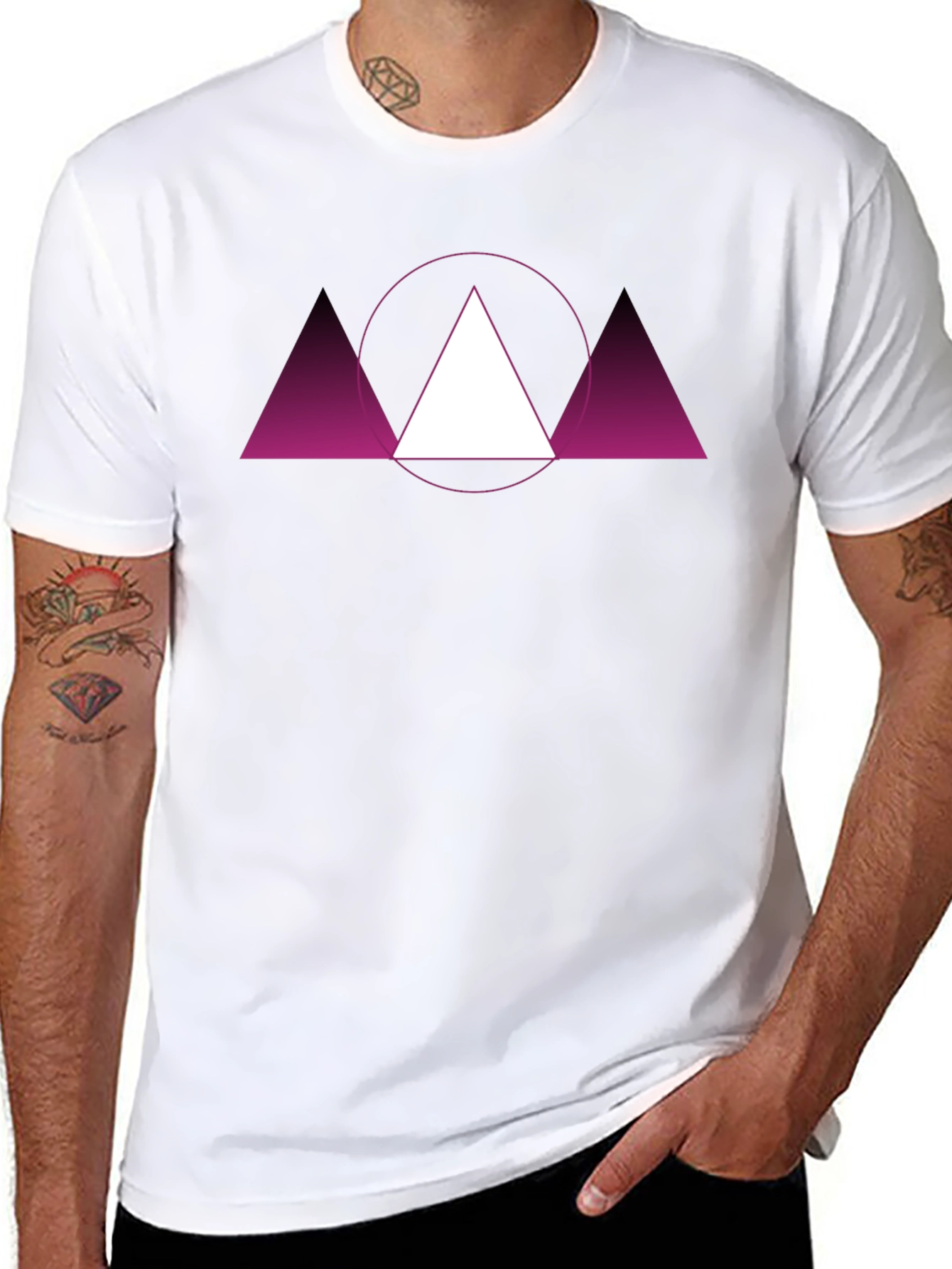 Geometric Triangle Graphic Tee - Modern Design