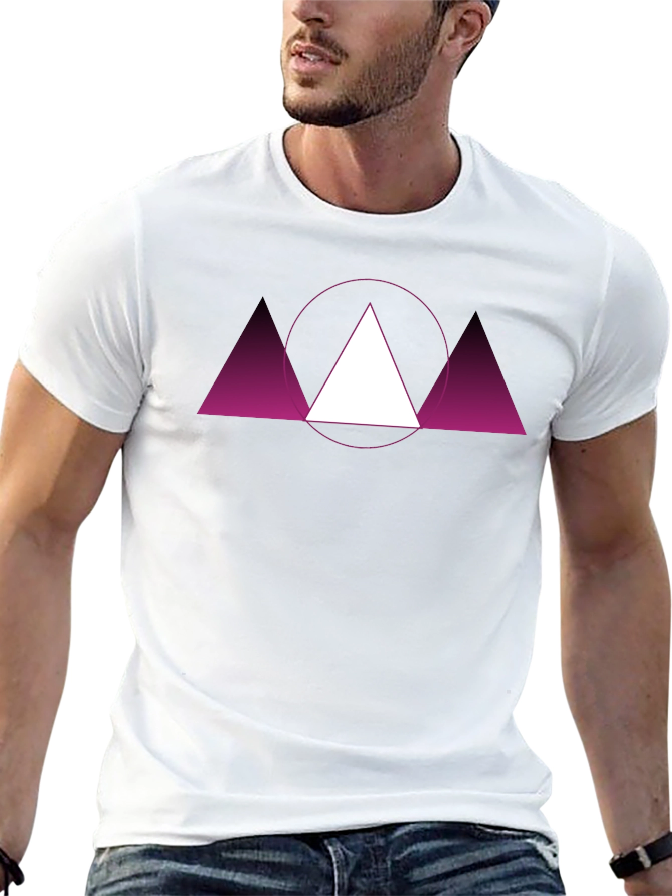 Geometric Triangle Graphic Tee - Modern Design