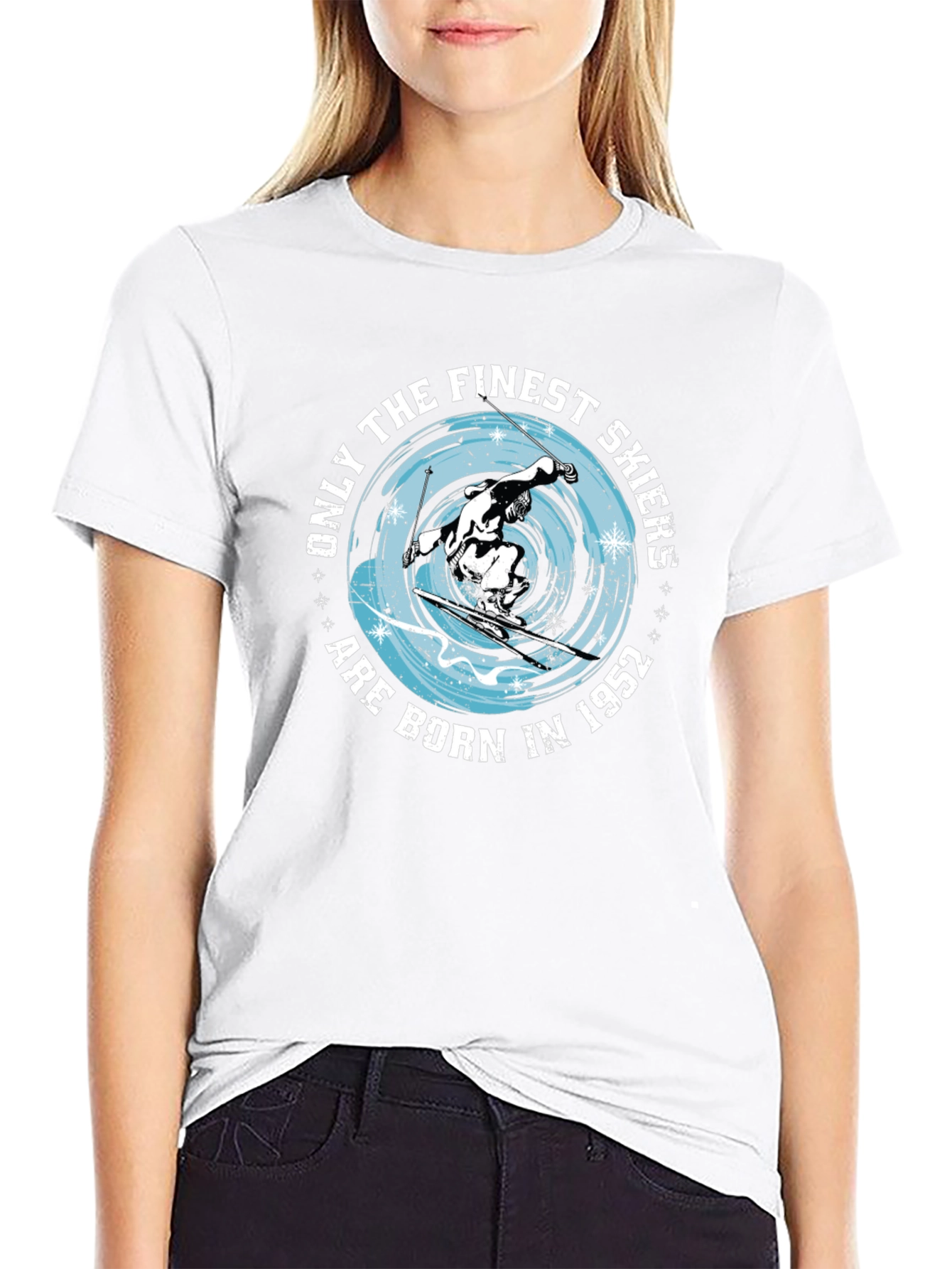 Finest Skiers Born in 1952 Black T-Shirt
