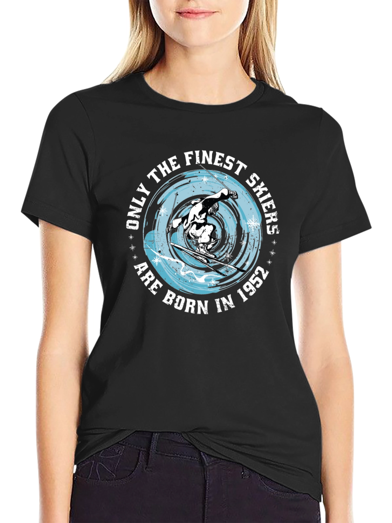 Finest Skiers Born in 1952 Black T-Shirt