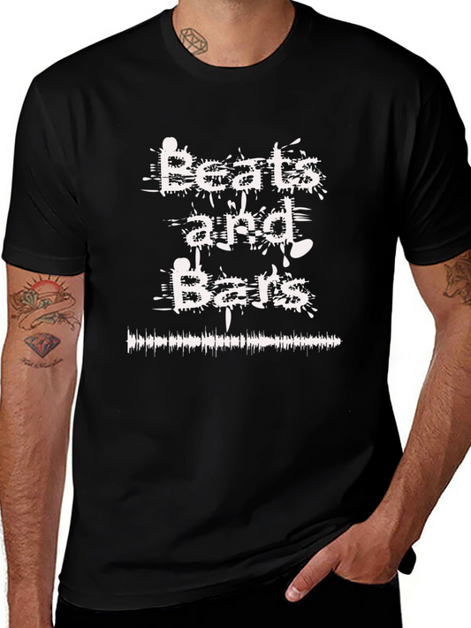 Beats and Bars Graphic T-Shirt - Black