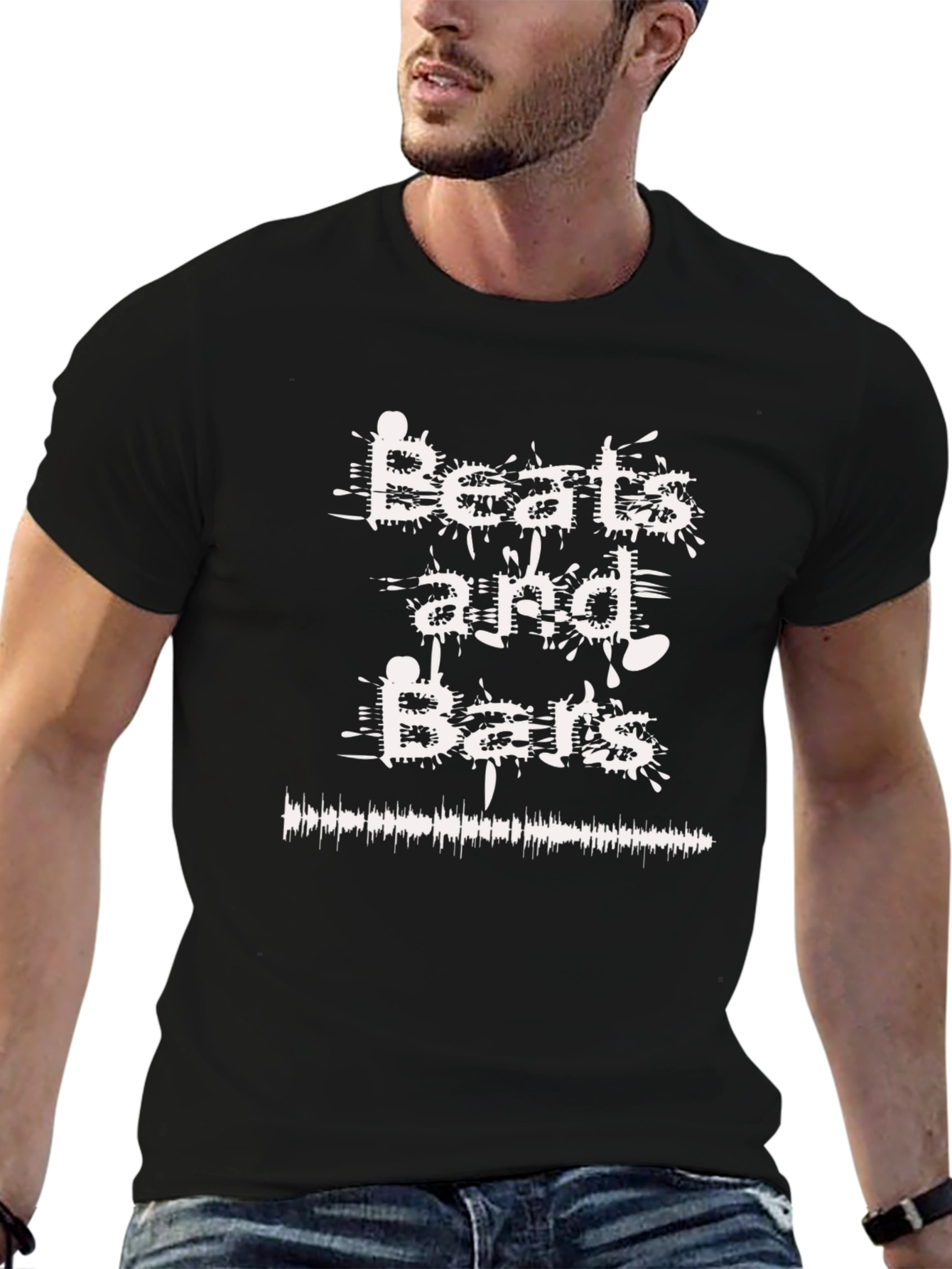 Beats and Bars Graphic T-Shirt - Black