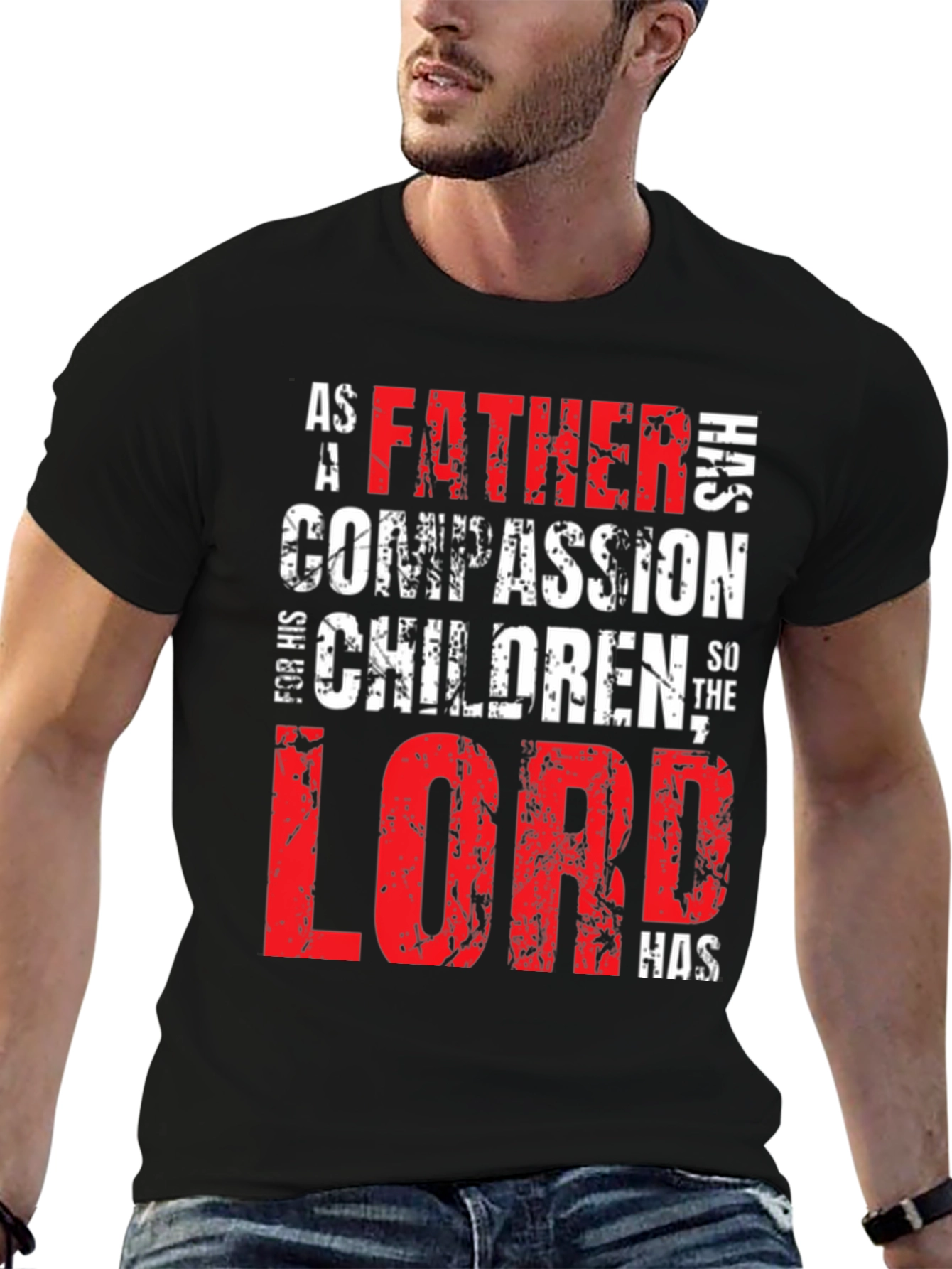 Father Lord Has Compassion Black T-Shirt