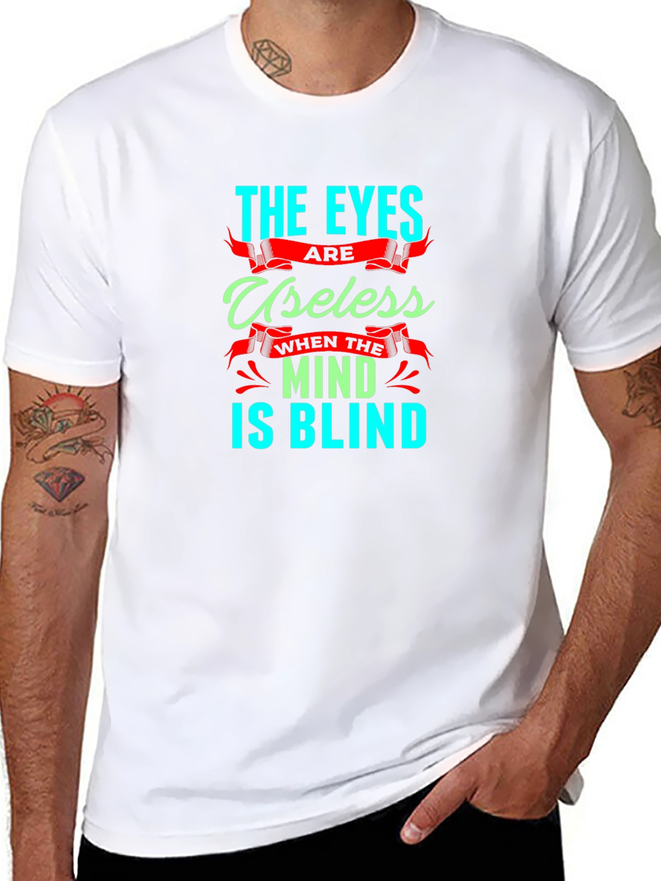 Eyes Useless Mind Blind T-Shirt - Black Cotton Tee
