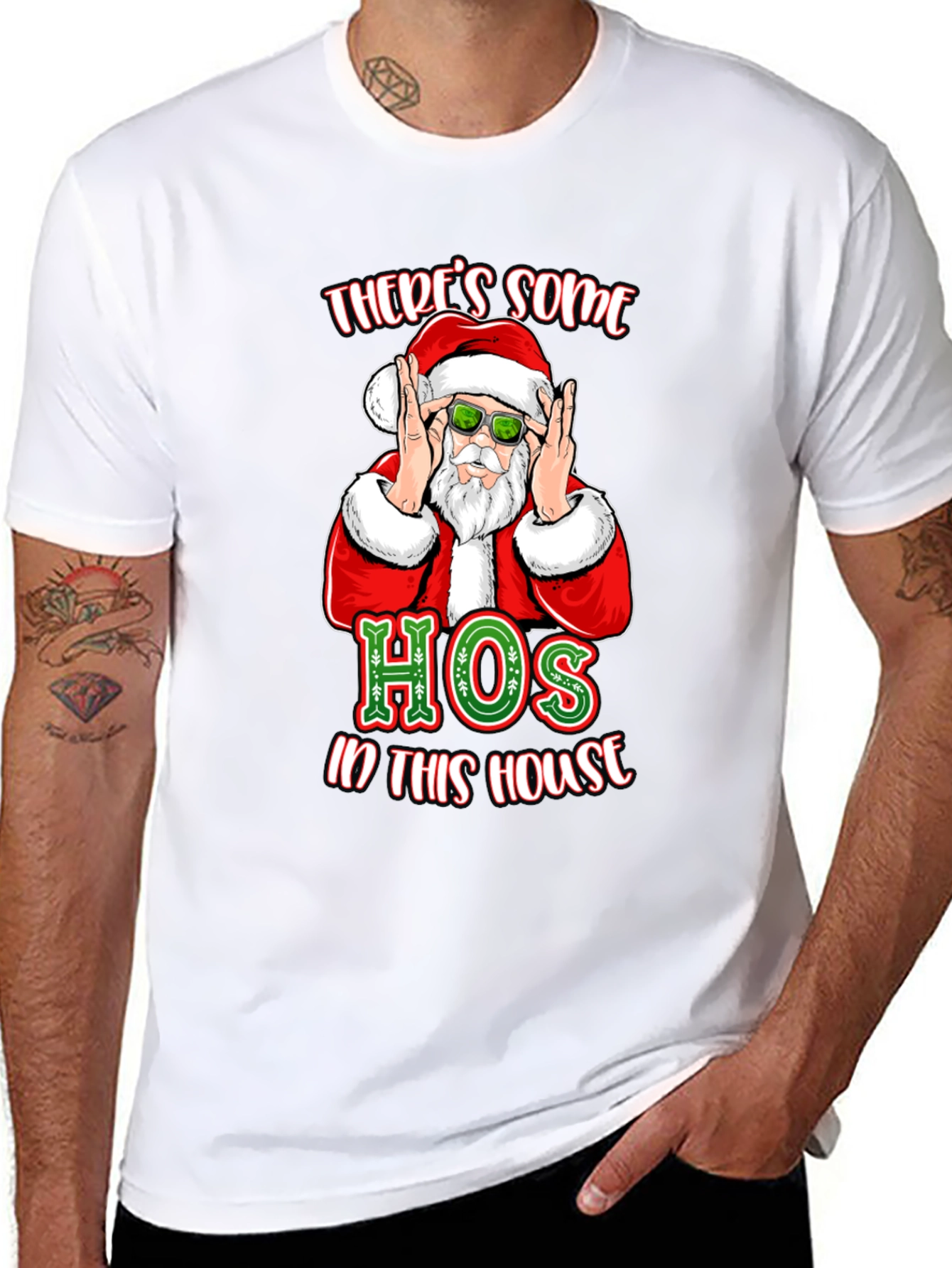 Theres Some Hos in This House Santa T-Shirt