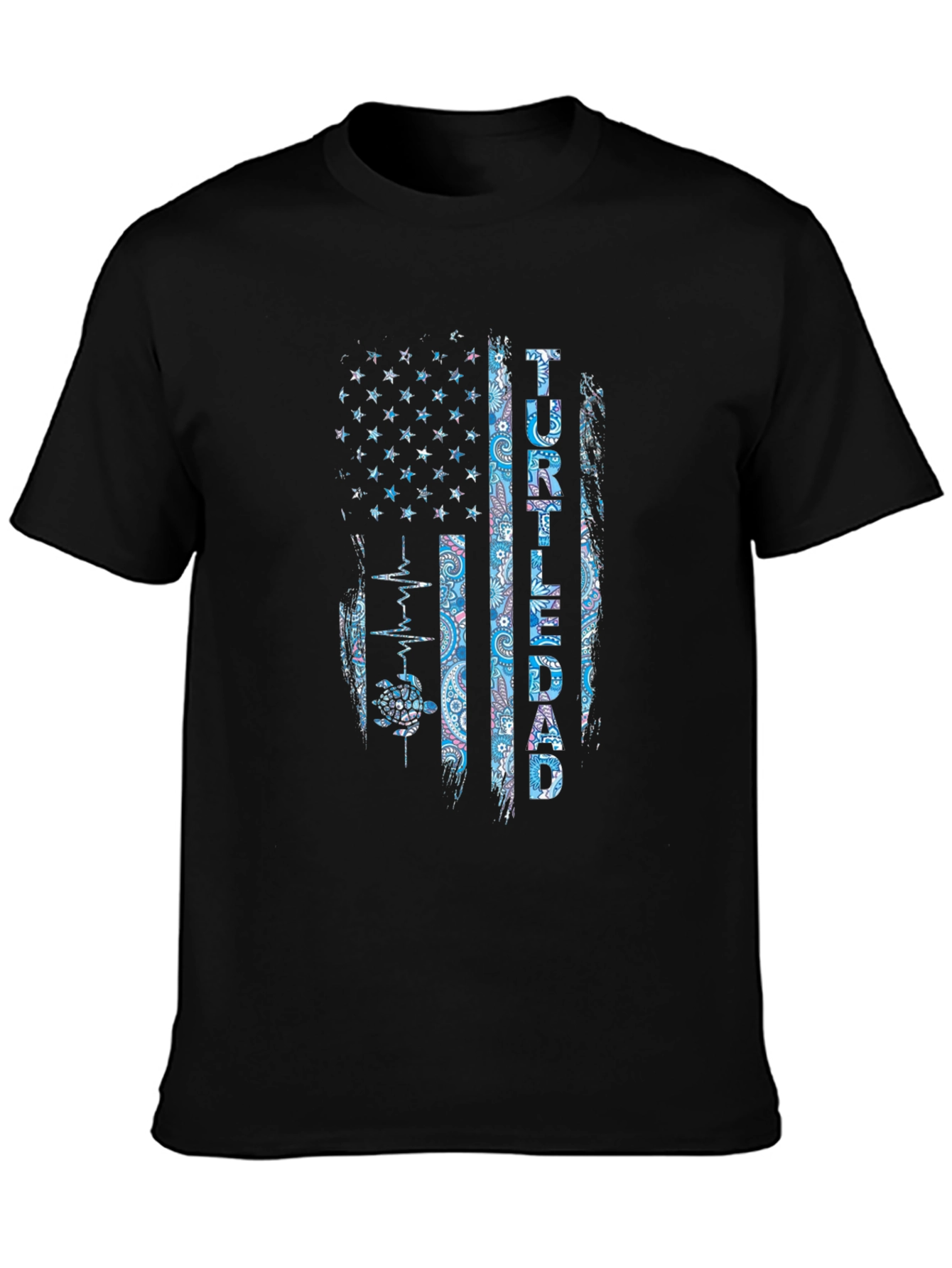 Turtle Dad American Flag T-Shirt