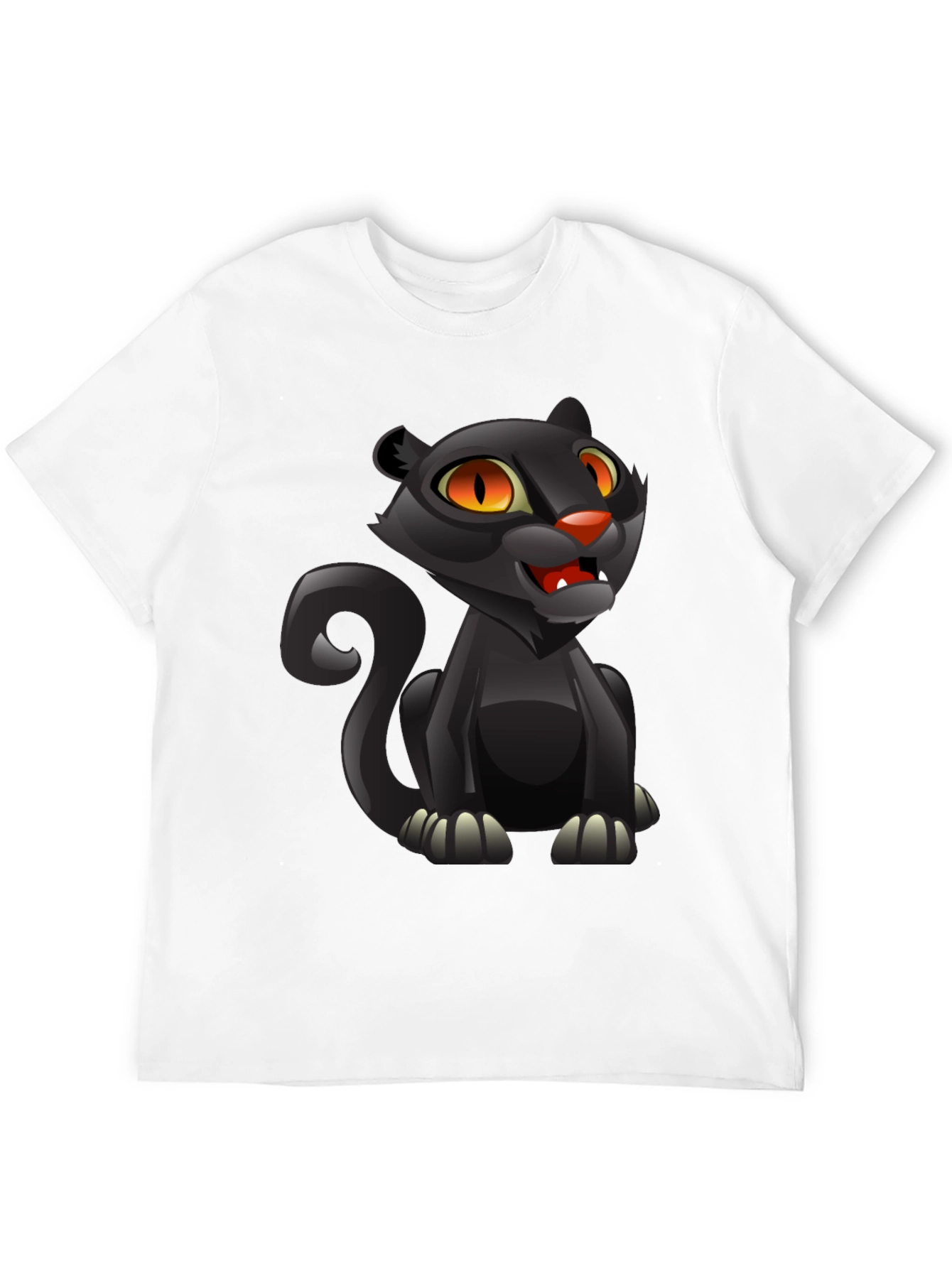 Cartoon Black Panther Graphic T-Shirt