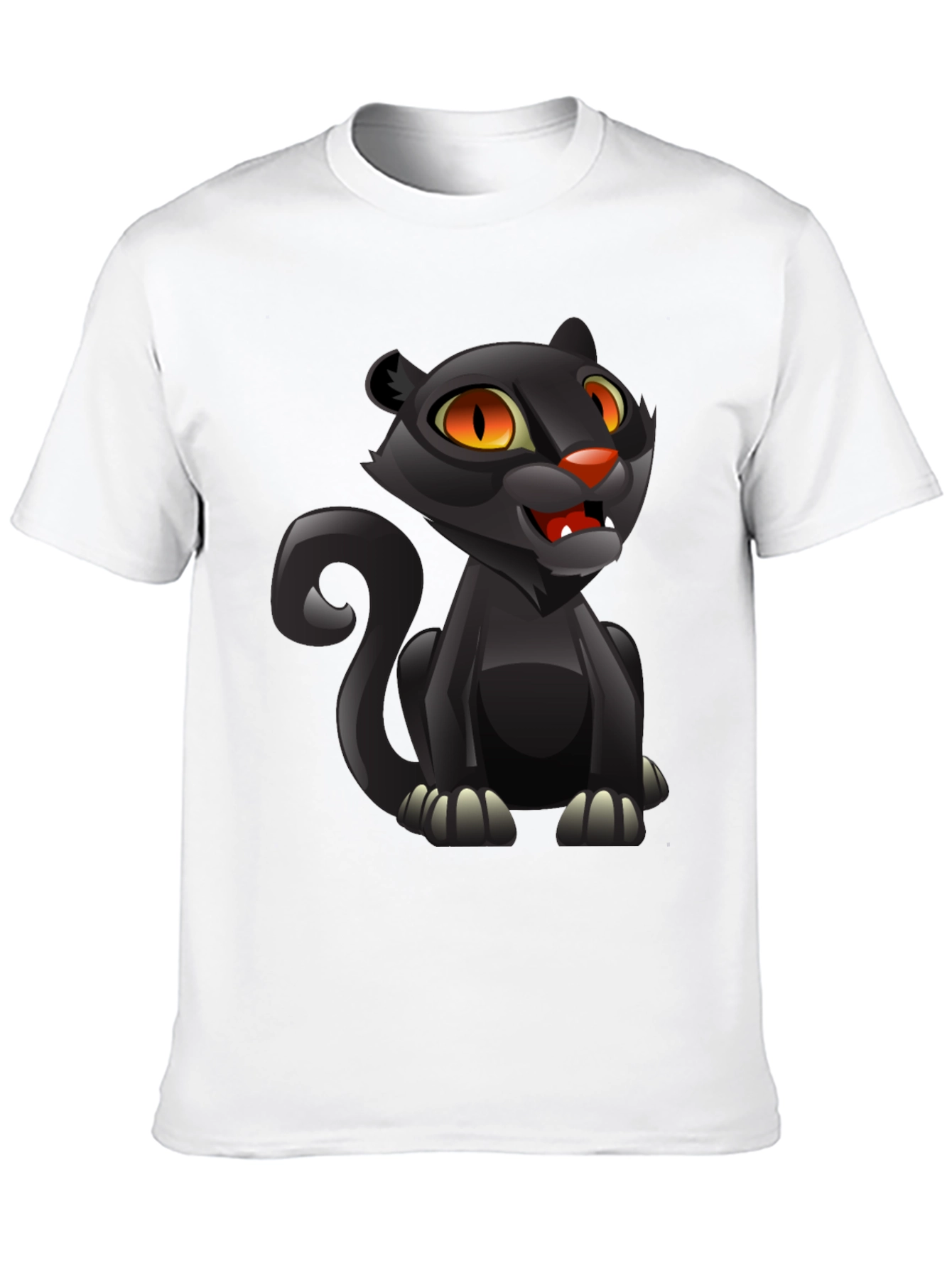 Cartoon Black Panther Graphic T-Shirt
