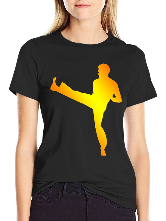 Karate Kick Graphic T-Shirt - Black