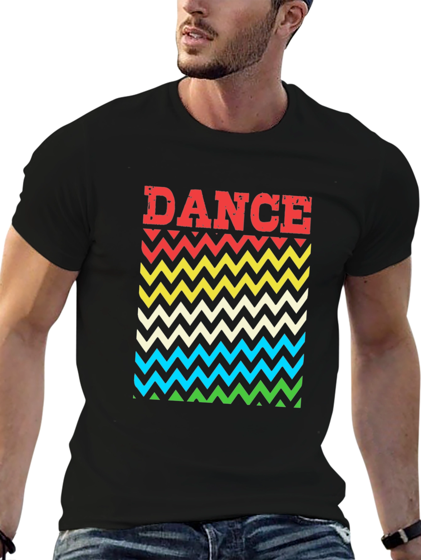 Retro Dance Chevron T-Shirt - Black