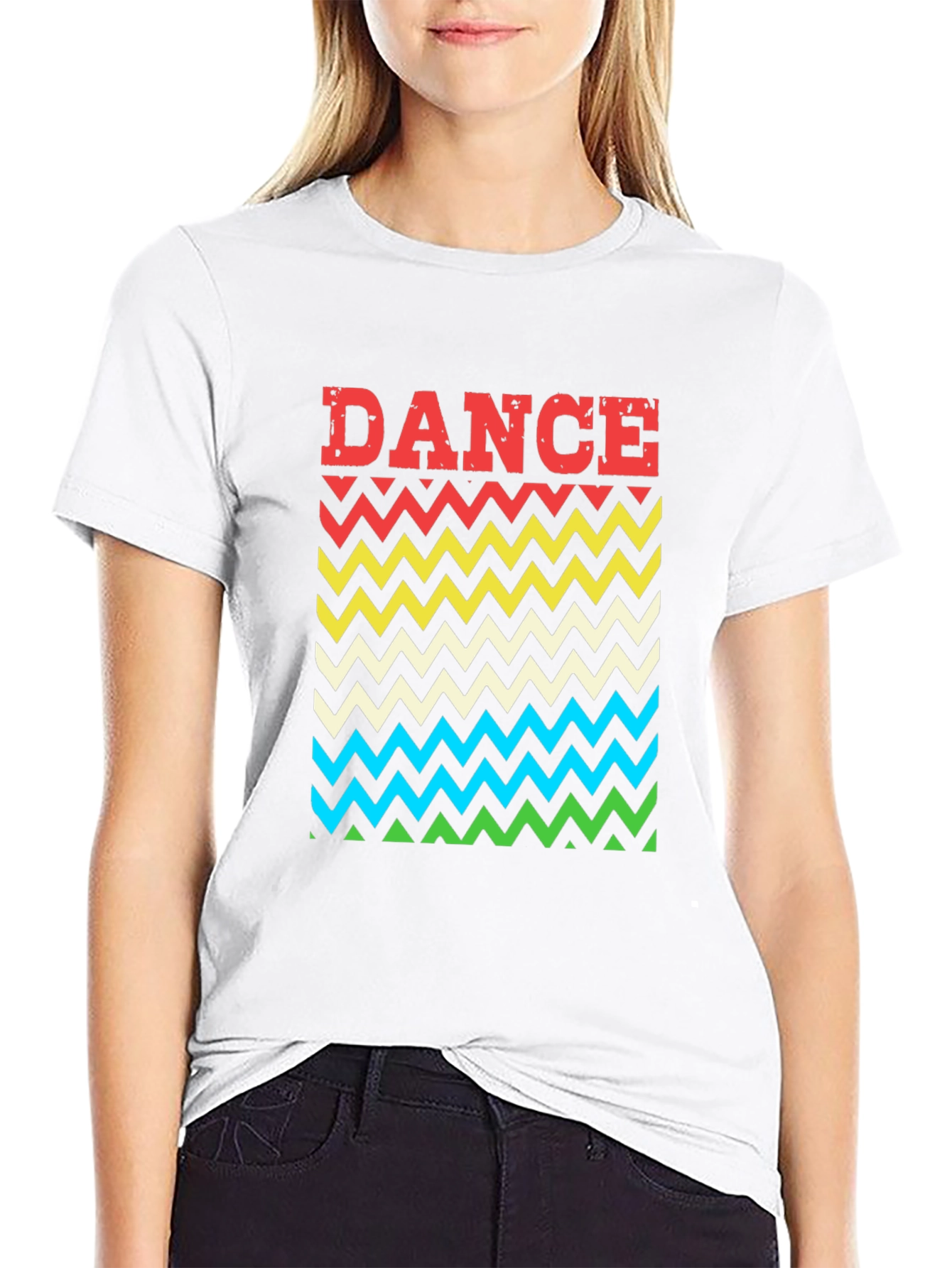 Retro Dance Chevron T-Shirt - Black