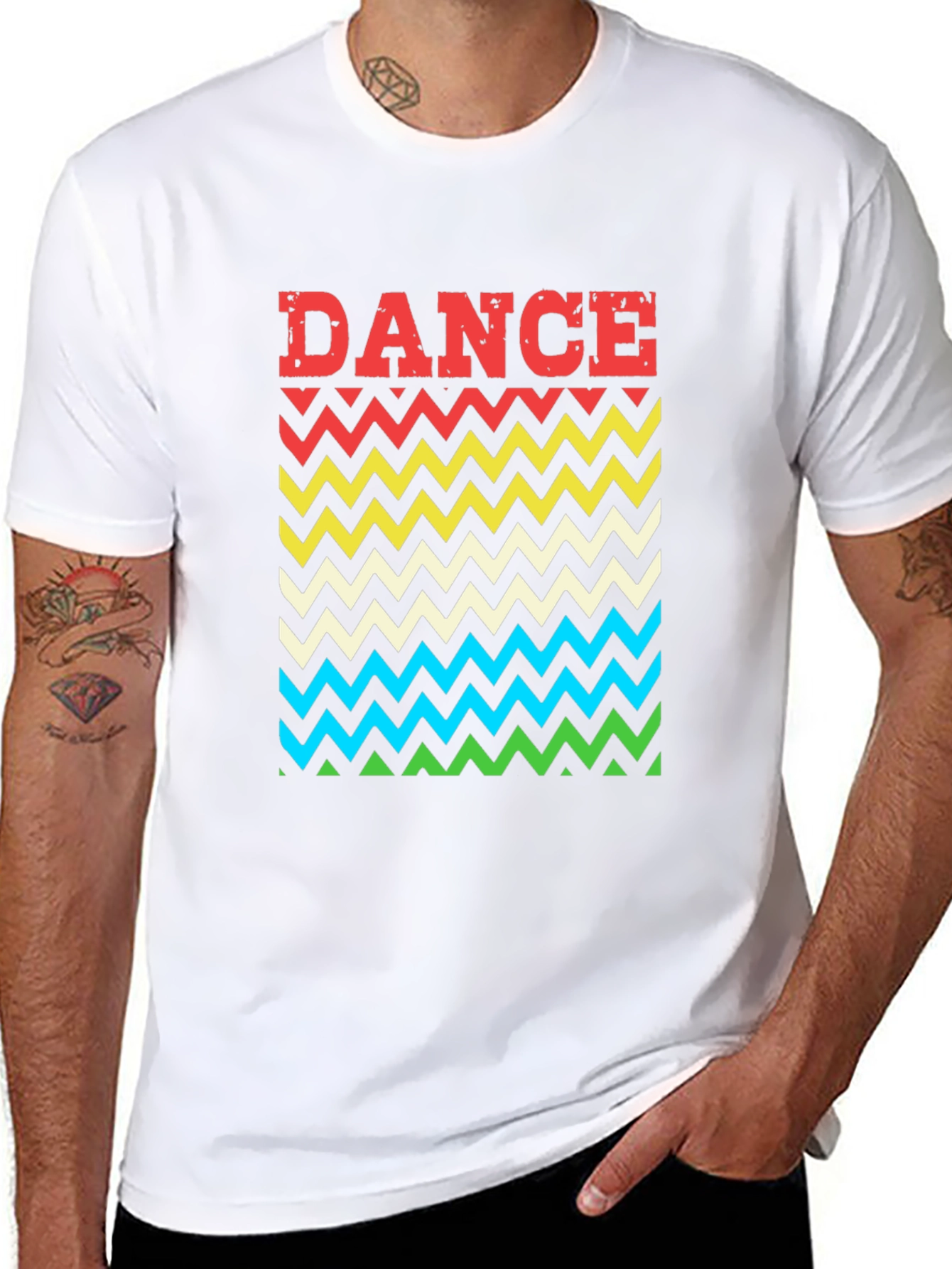 Retro Dance Chevron T-Shirt - Black