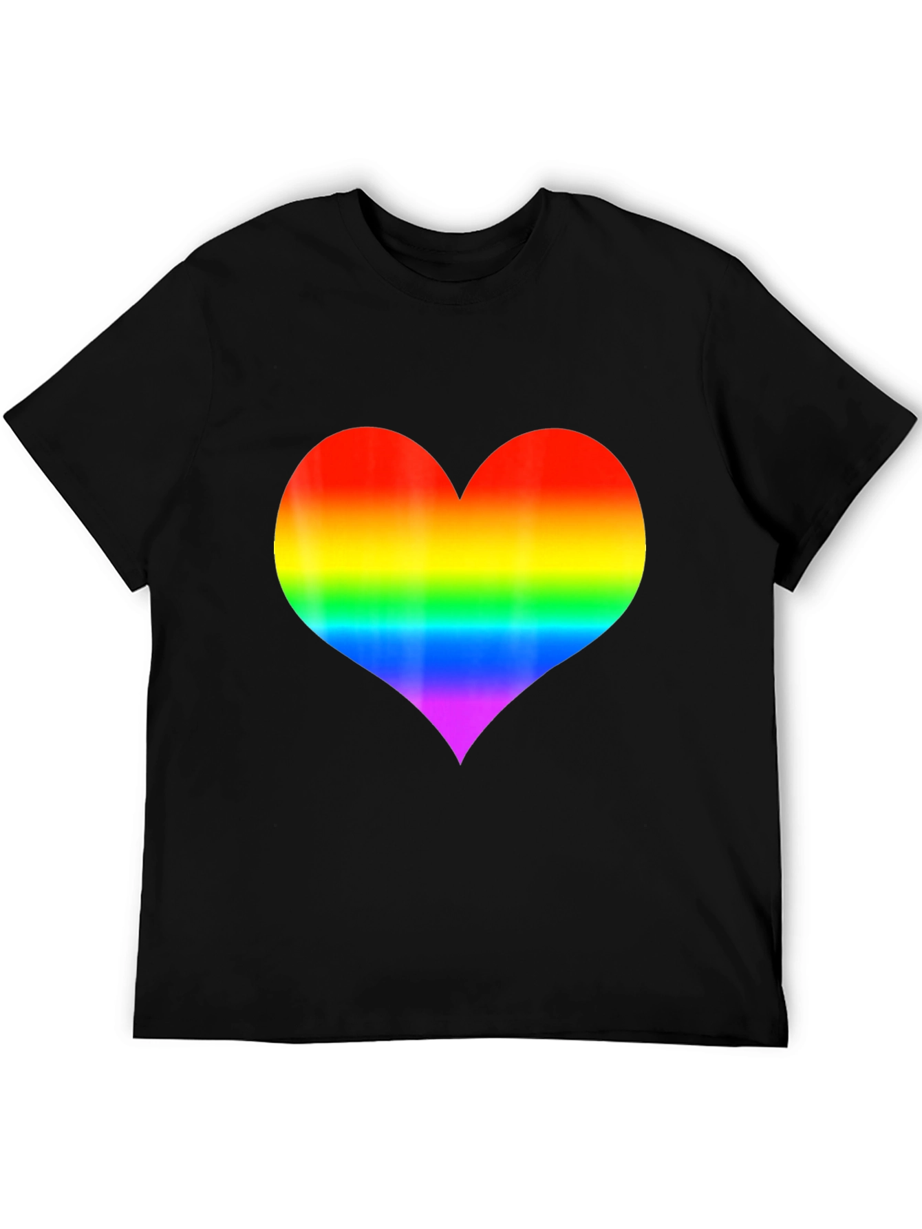 Rainbow Heart Graphic Black T-Shirt
